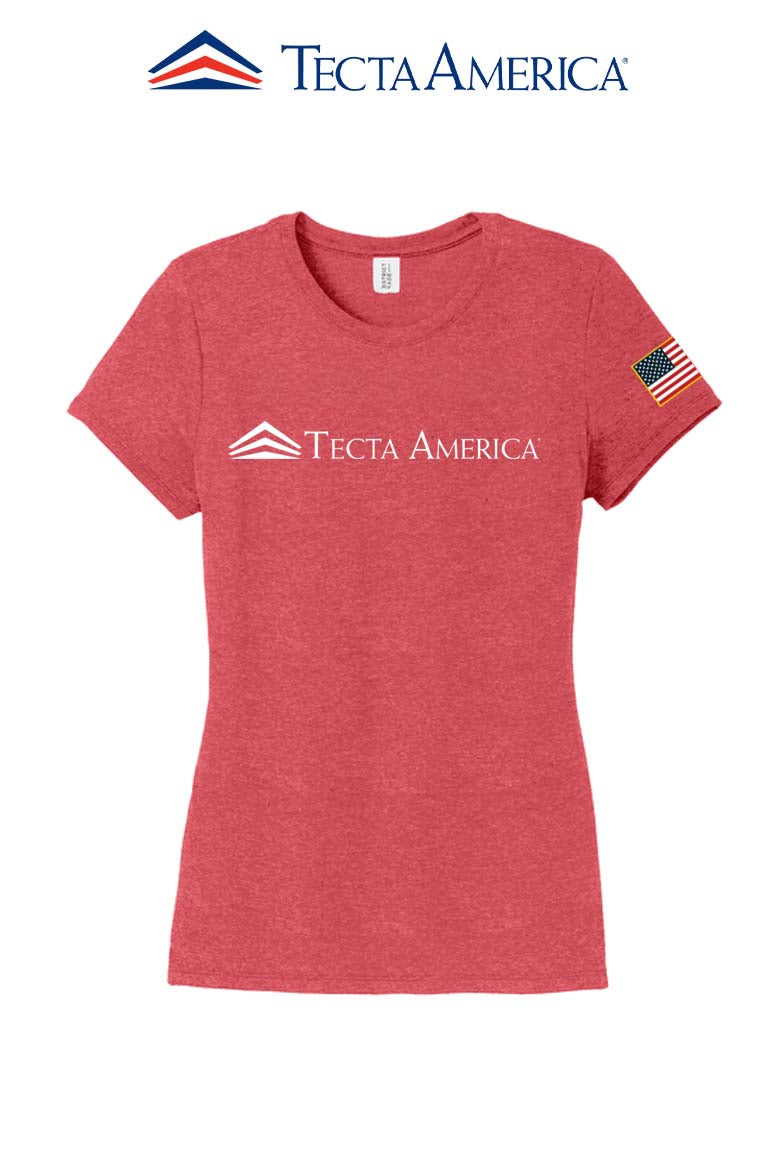District® Women’s Perfect Tri® Tee "Tecta America" with Flag on Sleeve