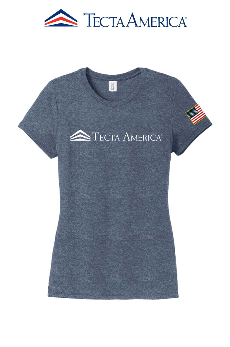 District® Women’s Perfect Tri® Tee "Tecta America" with Flag on Sleeve