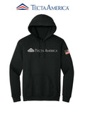 Core Fleece Pullover Hooded Sweatshirt "Tecta America" with Flag on Sleeve