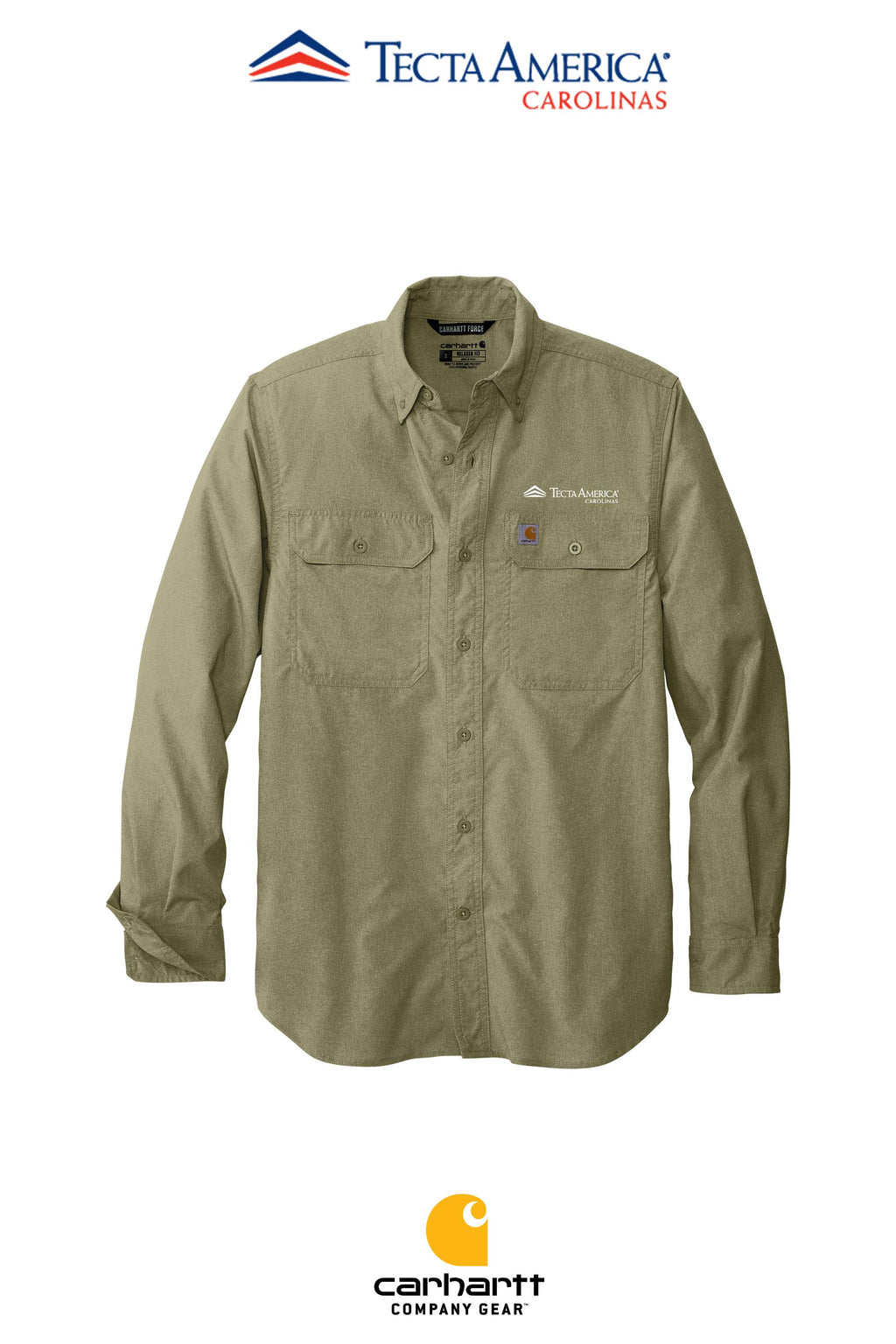 Carhartt Force® Solid Long Sleeve Shirt - Tecta America Carolinas LLC