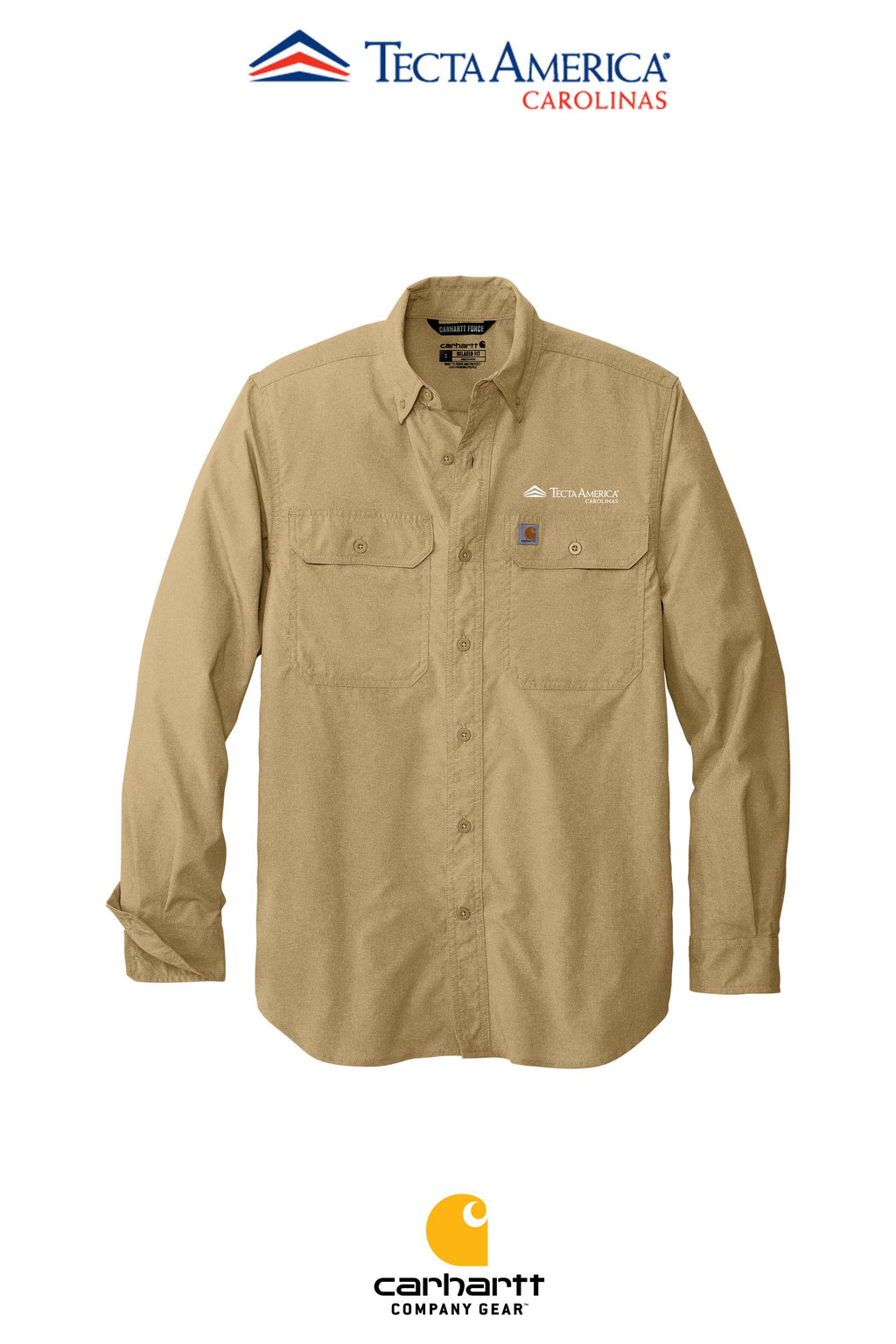 Carhartt Force® Solid Long Sleeve Shirt - Tecta America Carolinas LLC