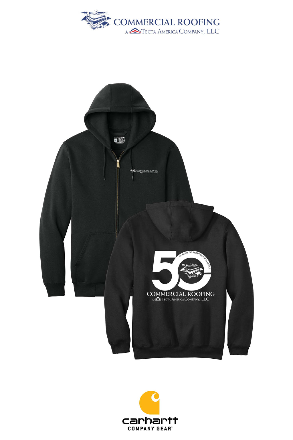 Carhartt® Midweight Hooded Zip-Front Sweatshirt - Commercial Roofing