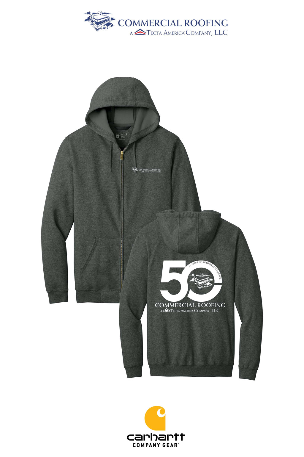 Carhartt® Midweight Hooded Zip-Front Sweatshirt - Commercial Roofing