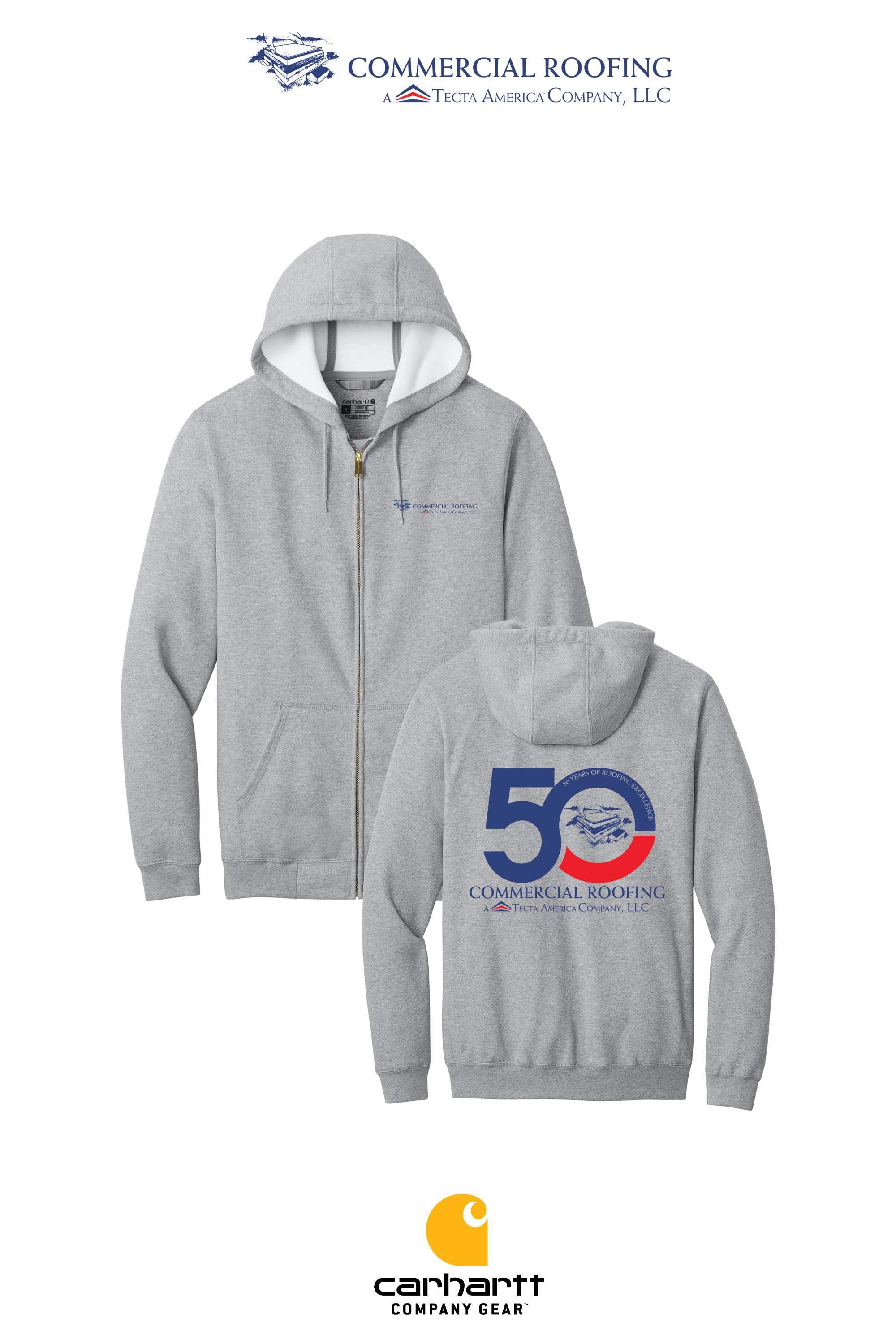 Carhartt® Midweight Hooded Zip-Front Sweatshirt - Commercial Roofing