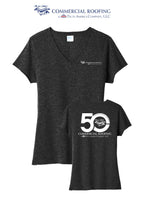 Port & Co™ Women's Tri-Blend V-Neck Tee - Commercial Roofing