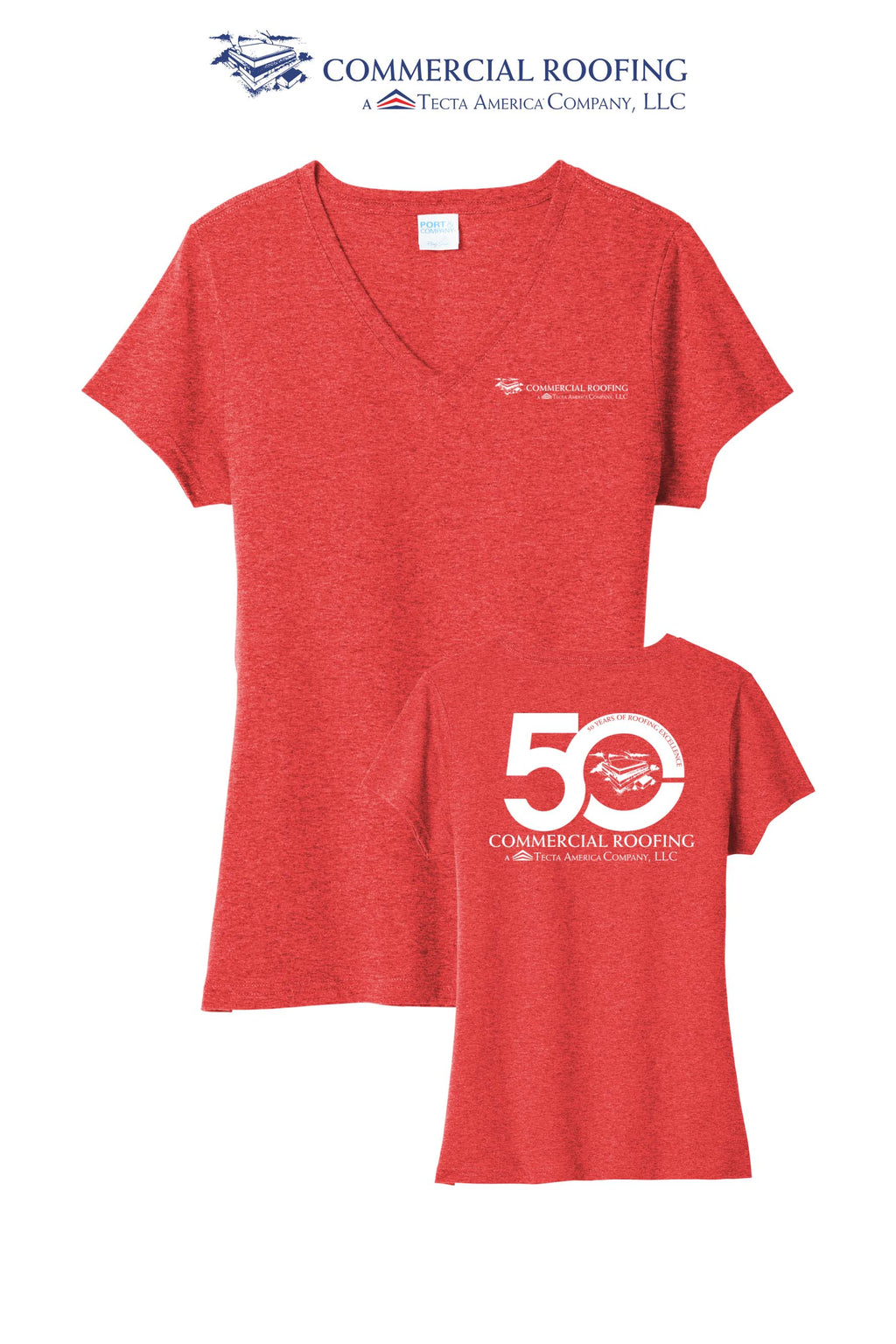 Port & Co™ Women's Tri-Blend V-Neck Tee - Commercial Roofing