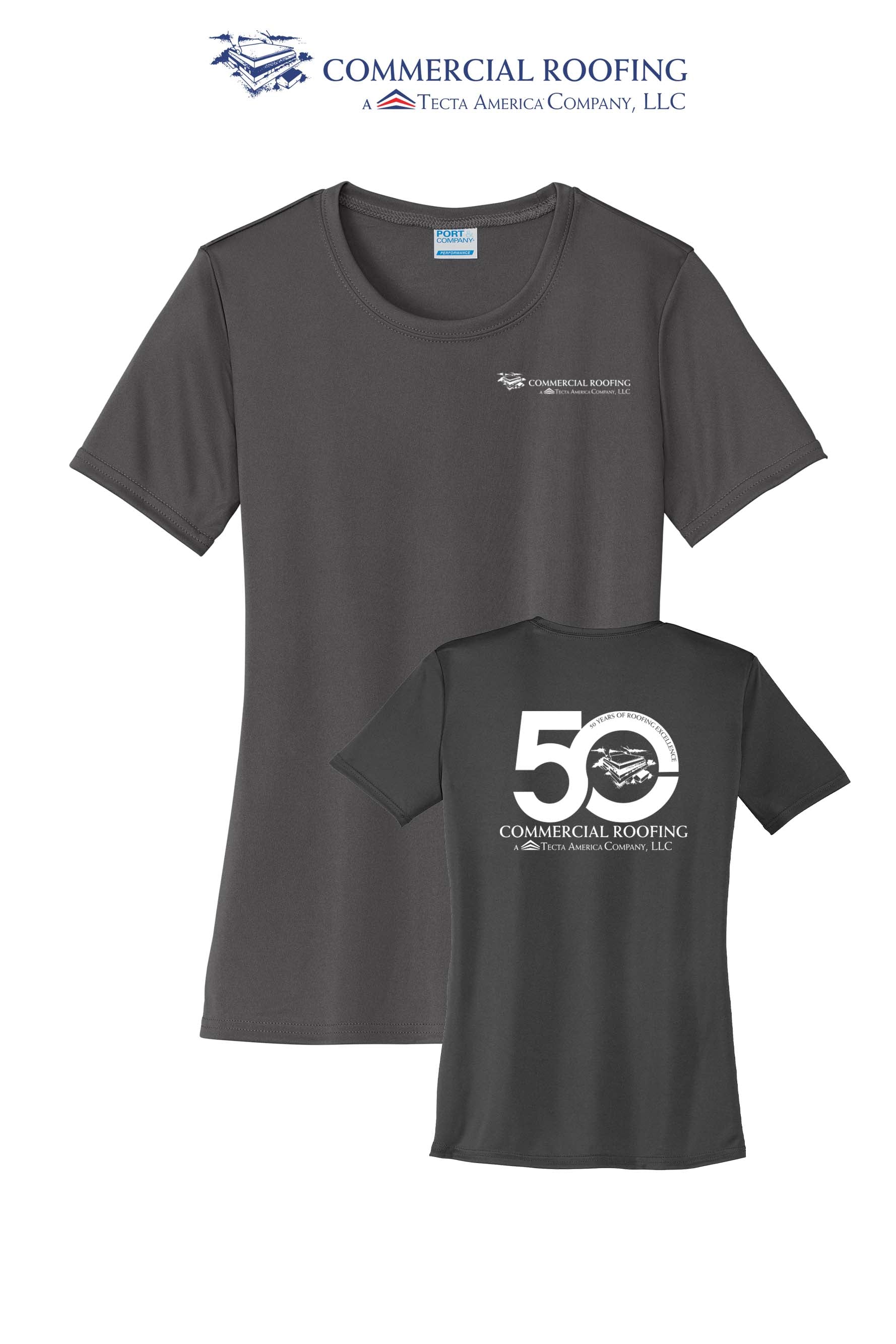 Port & Co™ Women's Performance  UPF50 Tee - Commercial Roofing
