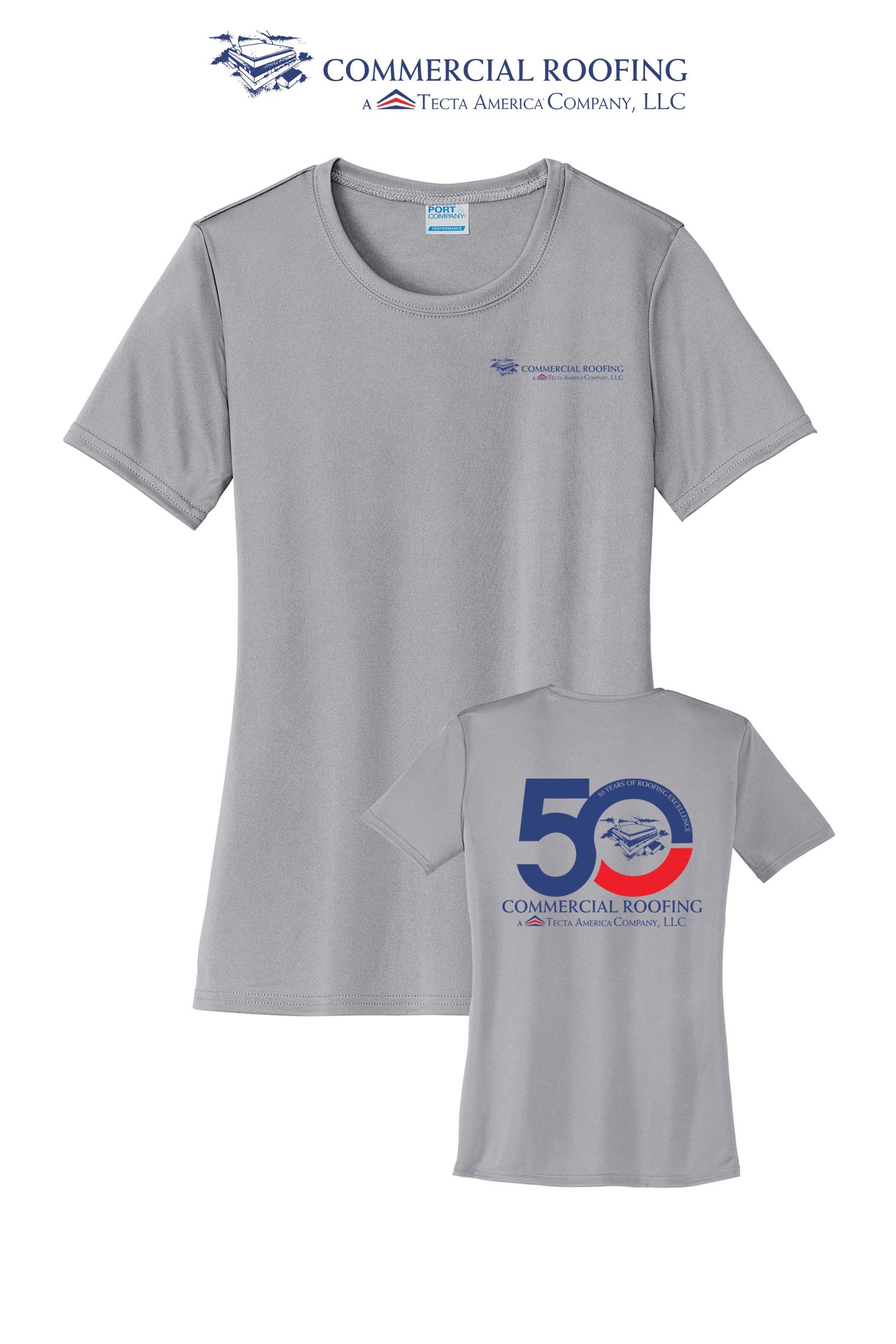 Port & Co™ Women's Performance  UPF50 Tee - Commercial Roofing