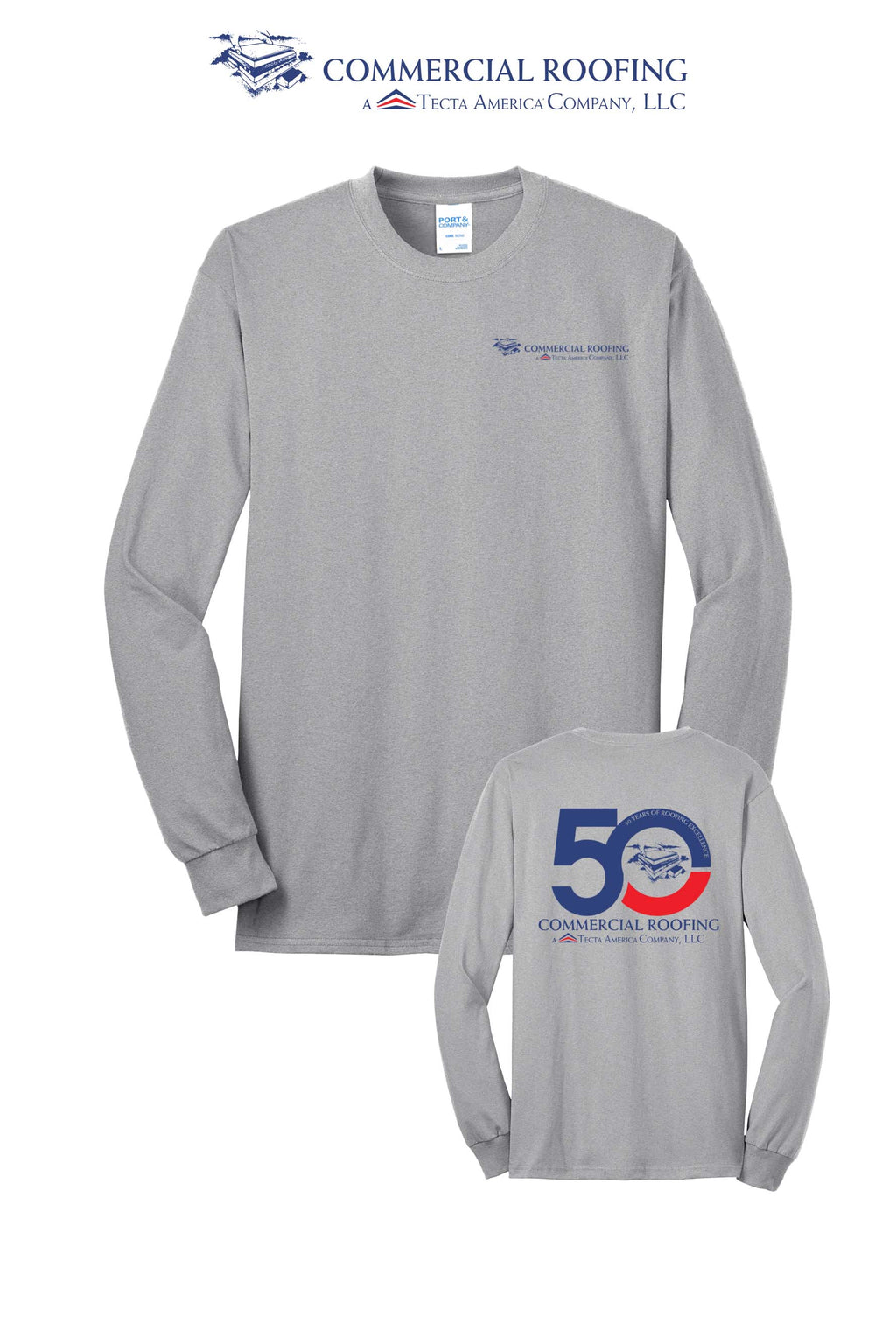 Port & Co™ Long Sleeve Core Blend Tee - Commercial Roofing