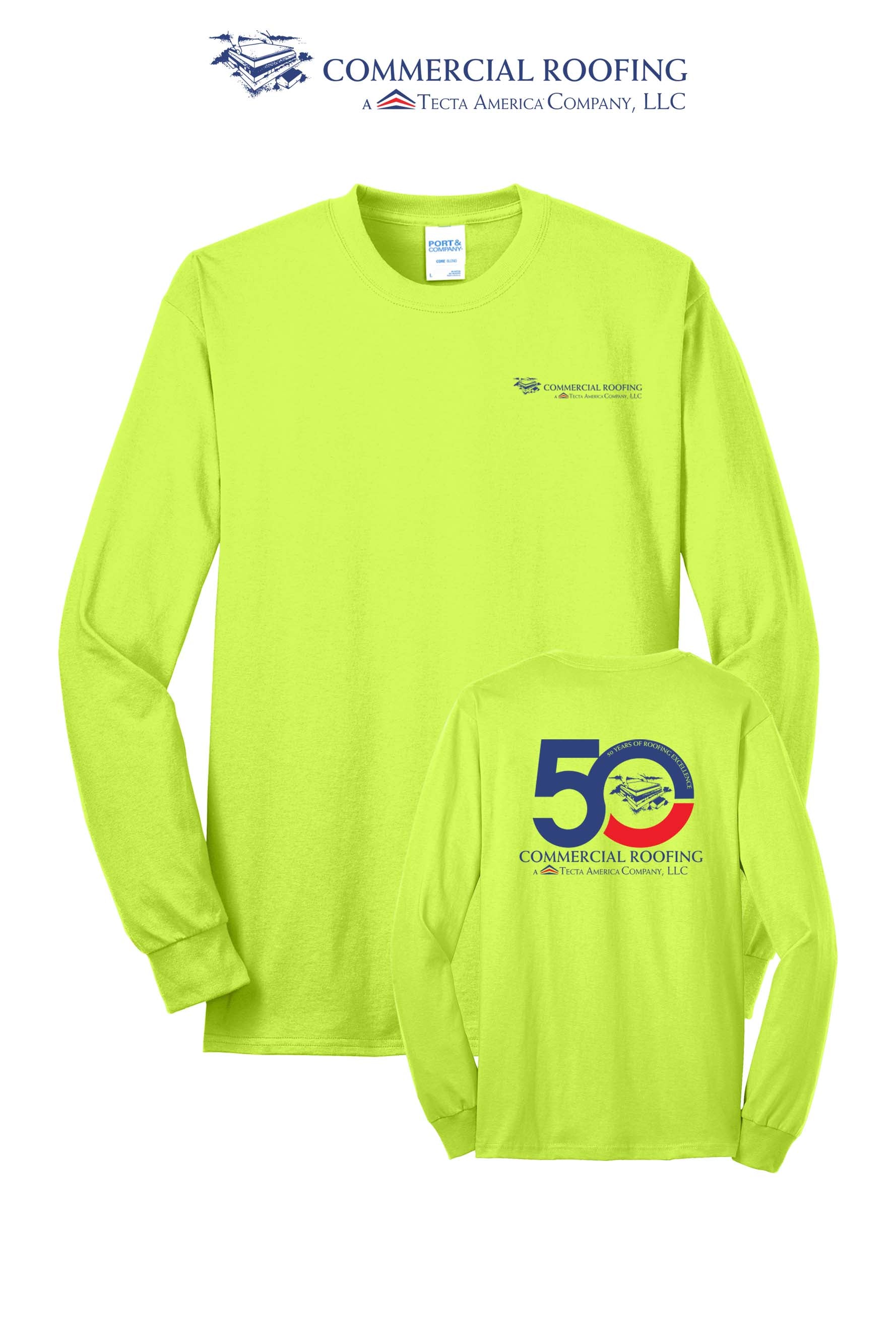 Port & Co™ Long Sleeve Core Blend Tee - Commercial Roofing