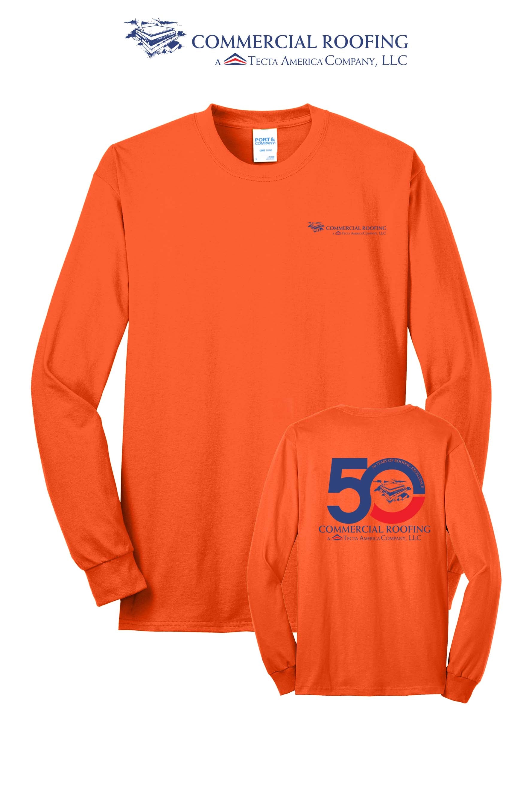 Port & Co™ Long Sleeve Core Blend Tee - Commercial Roofing