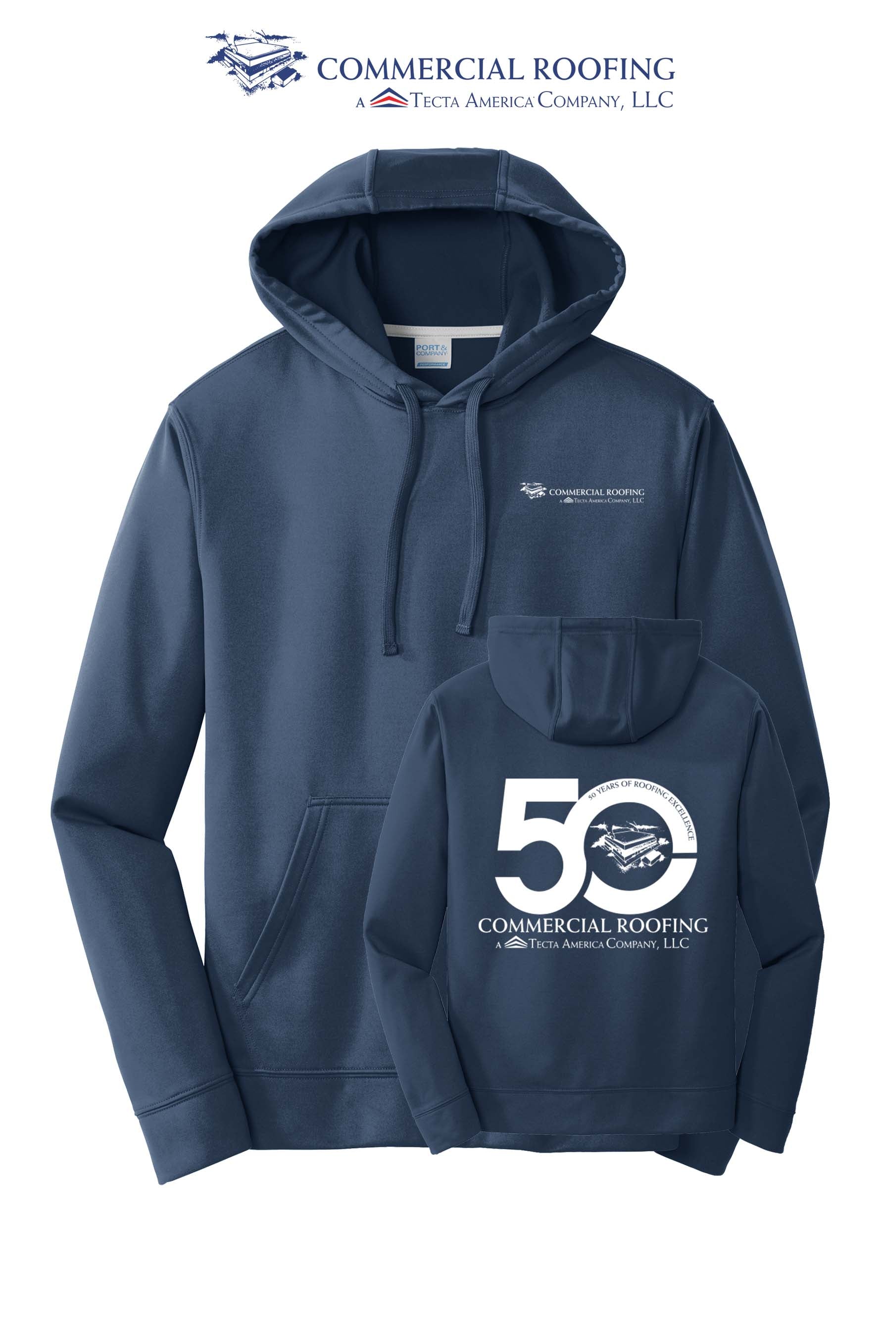 Port & Co™ Performance Fleece Pullover Hooded Sweatshirt - Commercial Roofing