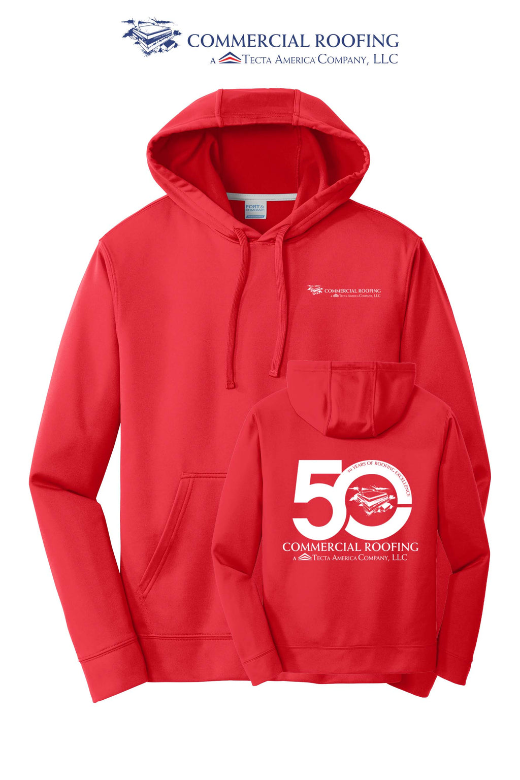 Port & Co™ Performance Fleece Pullover Hooded Sweatshirt - Commercial Roofing