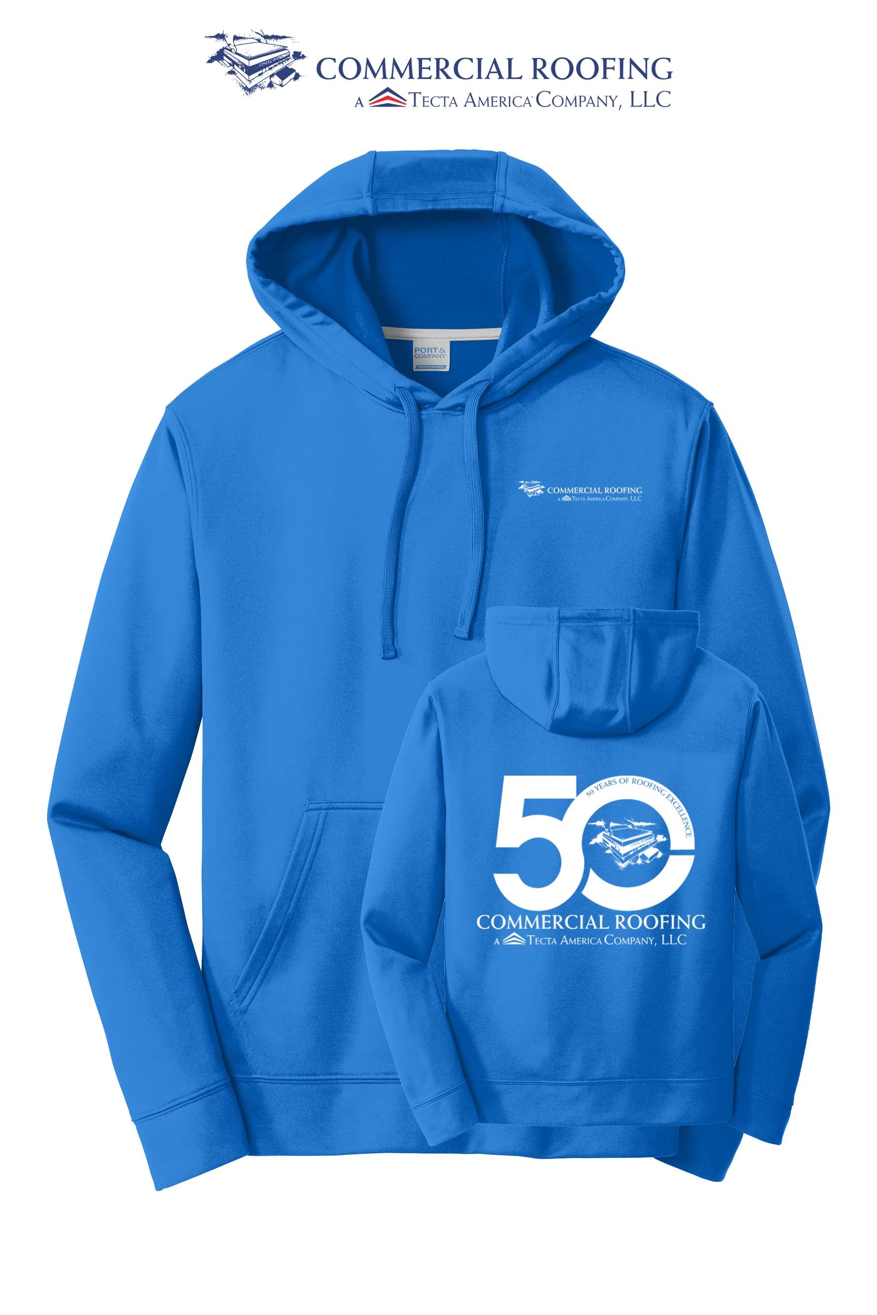 Port & Co™ Performance Fleece Pullover Hooded Sweatshirt - Commercial Roofing