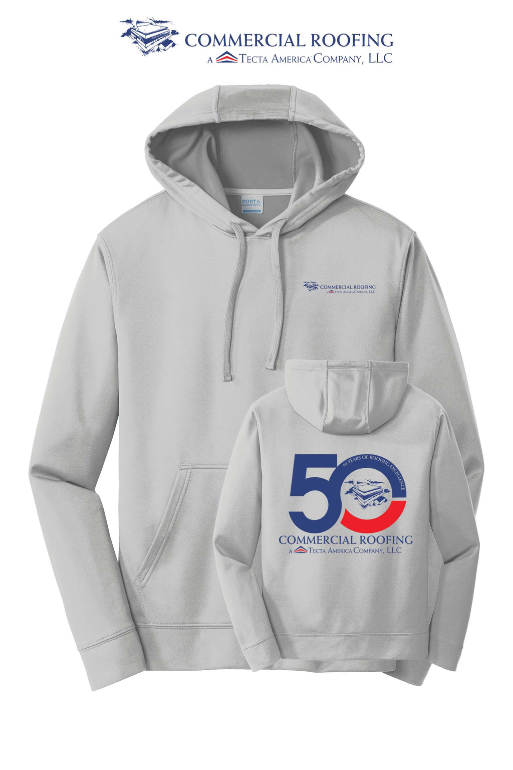 Port & Co™ Performance Fleece Pullover Hooded Sweatshirt - Commercial Roofing