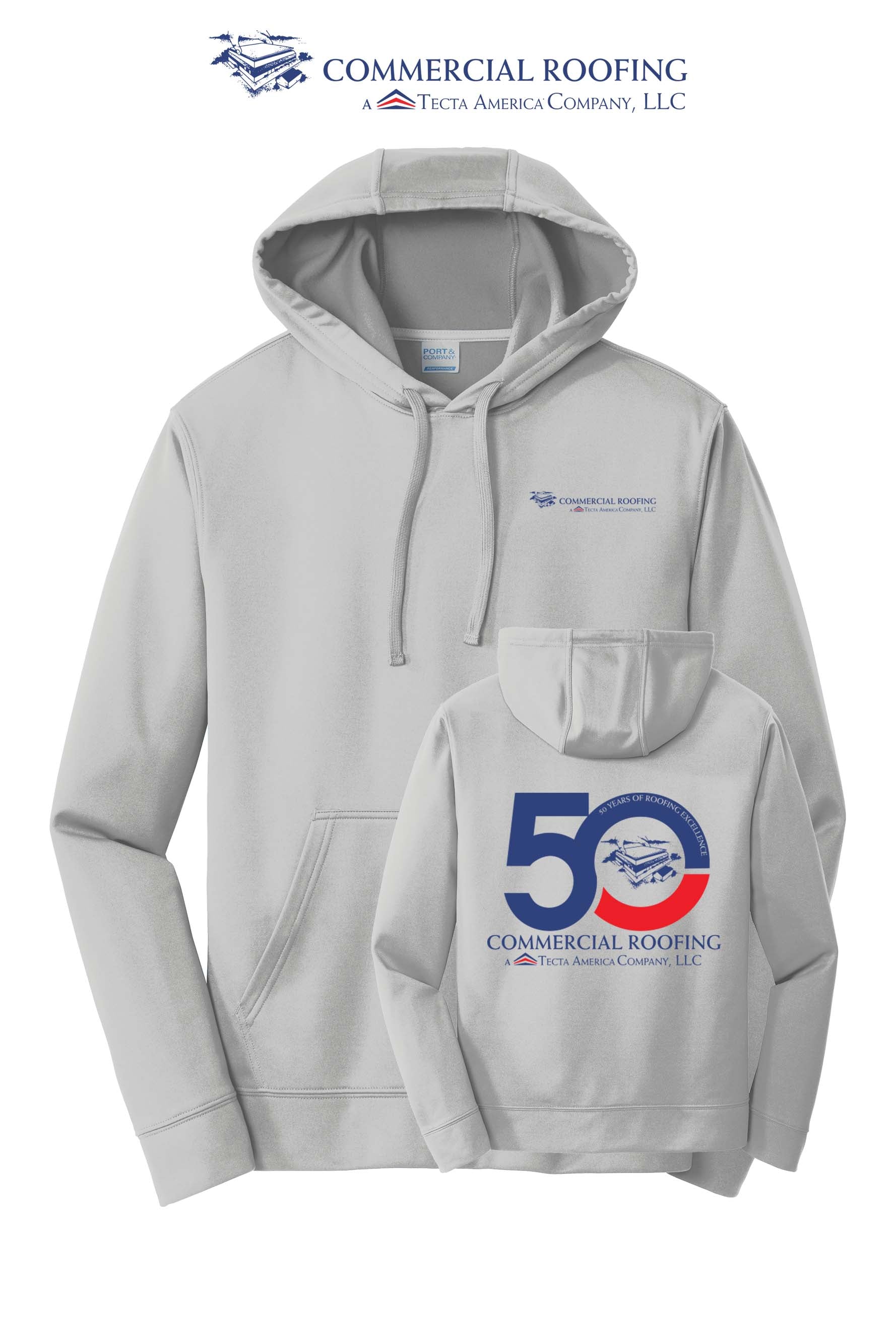 Port & Co™ Performance Fleece Pullover Hooded Sweatshirt - Commercial Roofing