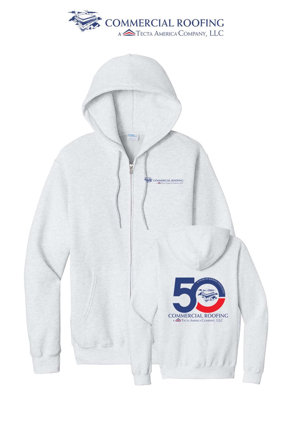 Port & Co™ Core Fleece Full-Zip Hooded Sweatshirt - Commercial Roofing