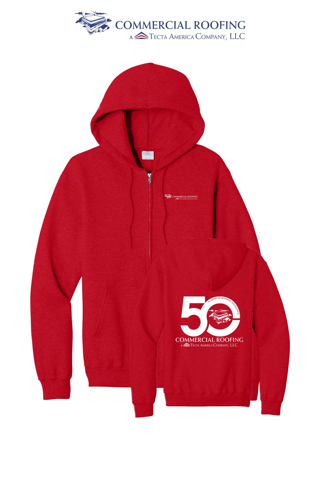 Port & Co™ Core Fleece Full-Zip Hooded Sweatshirt - Commercial Roofing