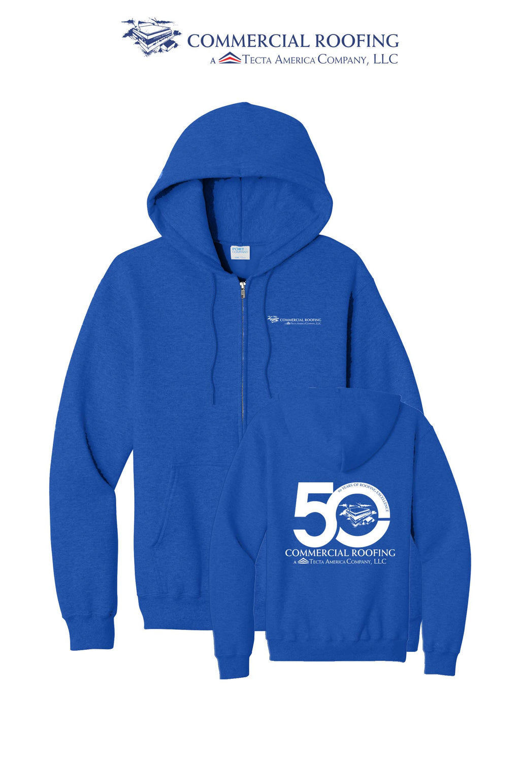 Port & Co™ Core Fleece Full-Zip Hooded Sweatshirt - Commercial Roofing