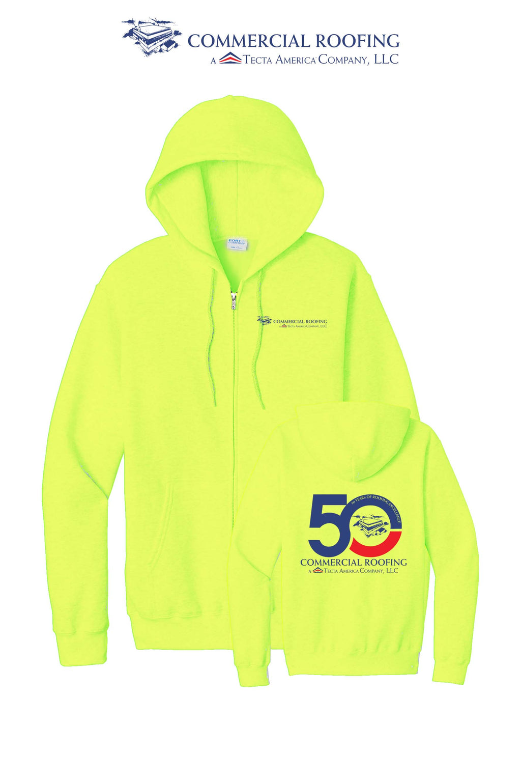 Port & Co™ Core Fleece Full-Zip Hooded Sweatshirt - Commercial Roofing