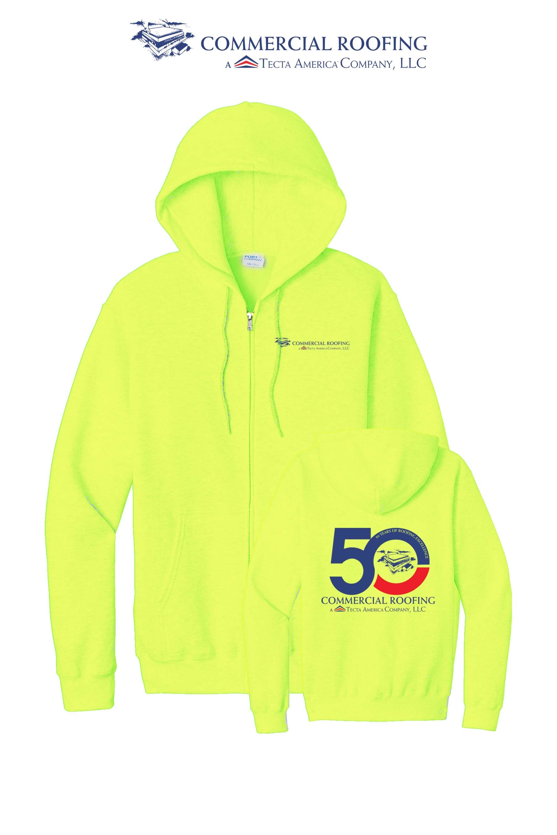 Port & Co™ Core Fleece Full-Zip Hooded Sweatshirt - Commercial Roofing