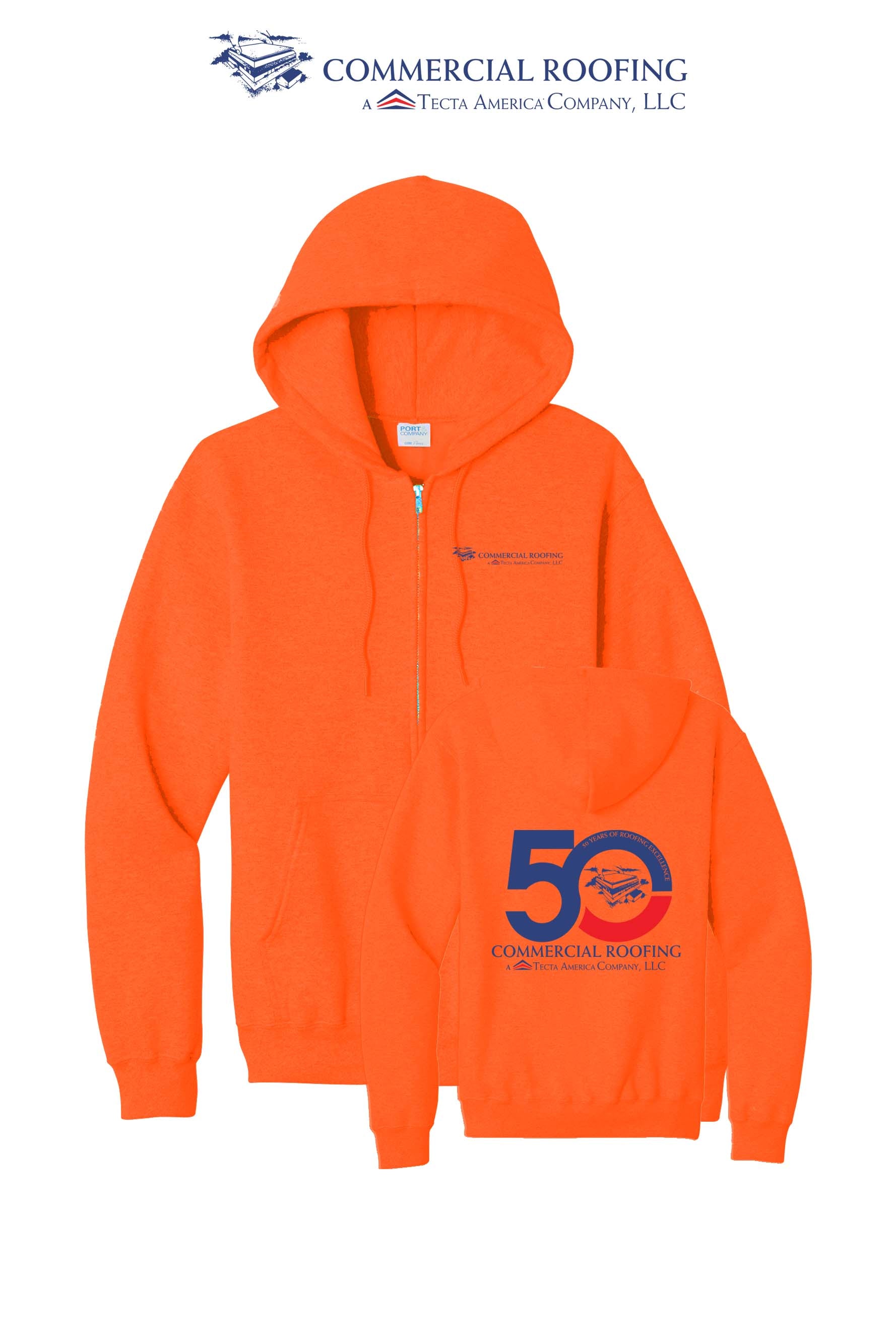 Port & Co™ Core Fleece Full-Zip Hooded Sweatshirt - Commercial Roofing