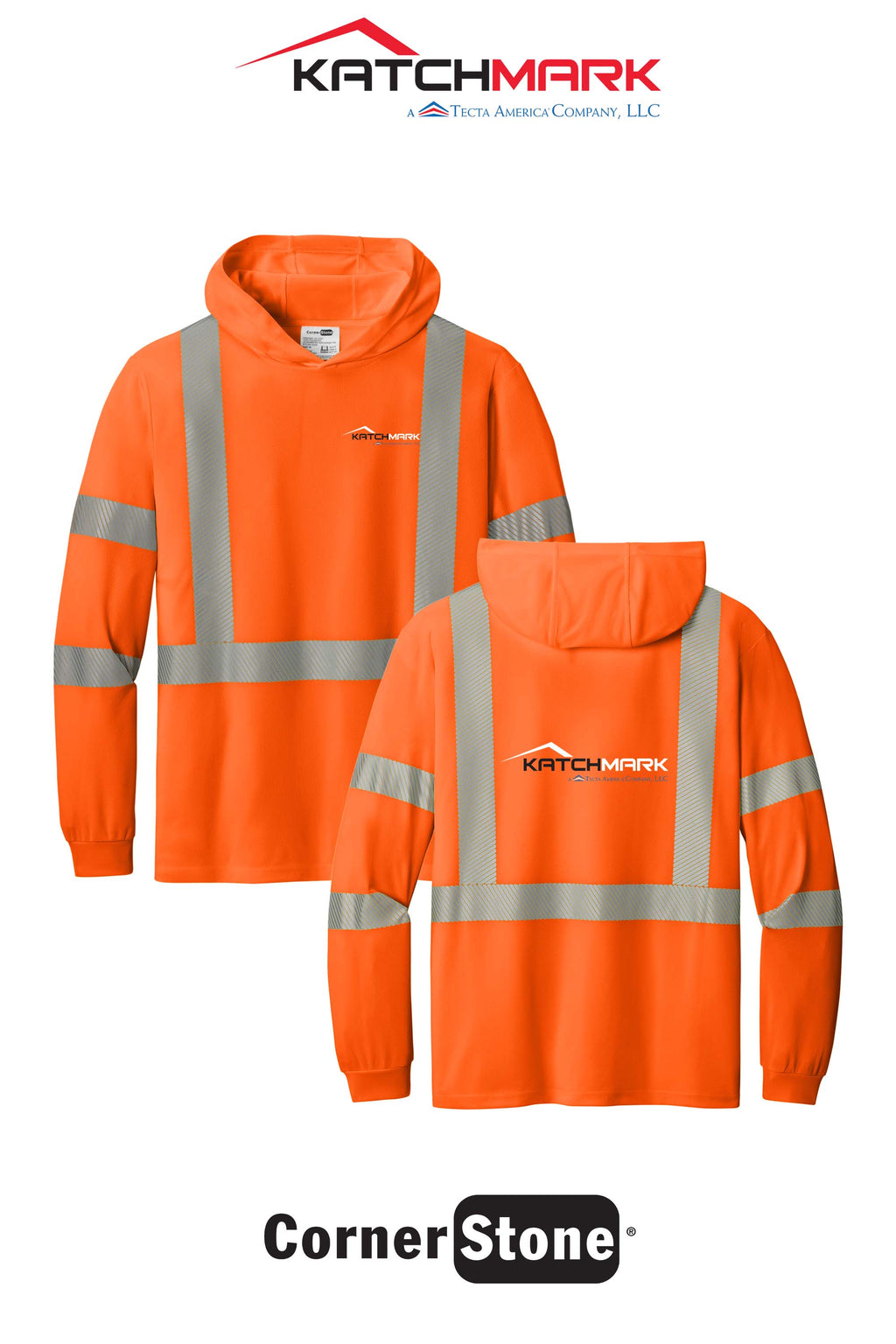 CornerStone® ANSI 107 Class 3 Long Sleeve Segmented Tape Hooded Tee - Katchmark, A Tecta American Company LLC