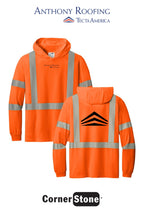 CornerStone® ANSI 107 Class 3 Long Sleeve Segmented Tape Hooded Tee - Anthony Roofing