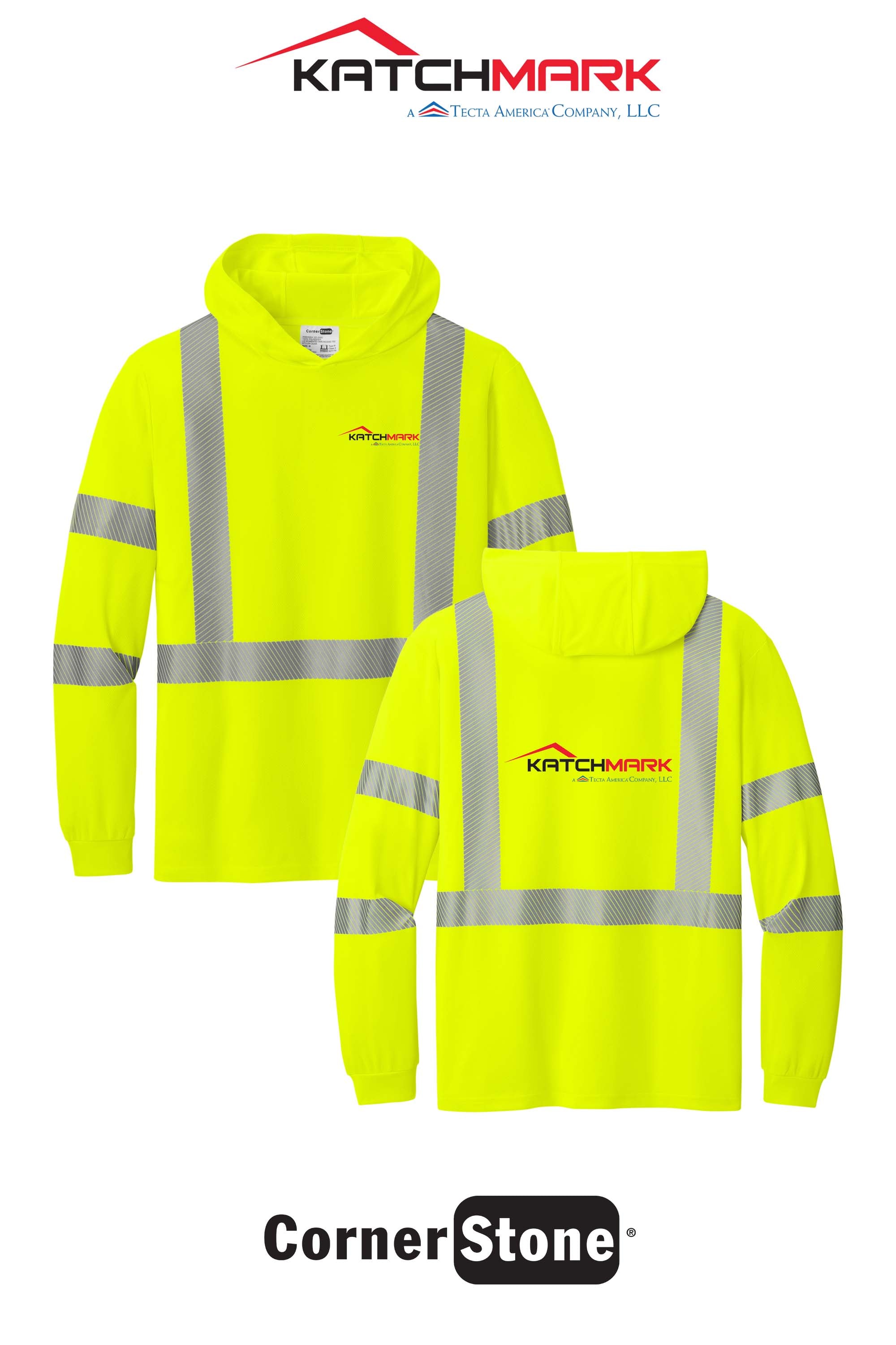 CornerStone® ANSI 107 Class 3 Long Sleeve Segmented Tape Hooded Tee - Katchmark, A Tecta American Company LLC