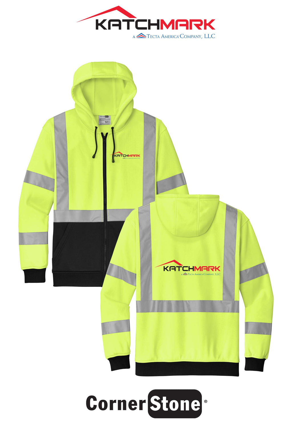 CornerStone® ANSI 107 Class 3 Heavy-Duty Fleece Full-Zip Hoodie - Katchmark, A Tecta American Company LLC