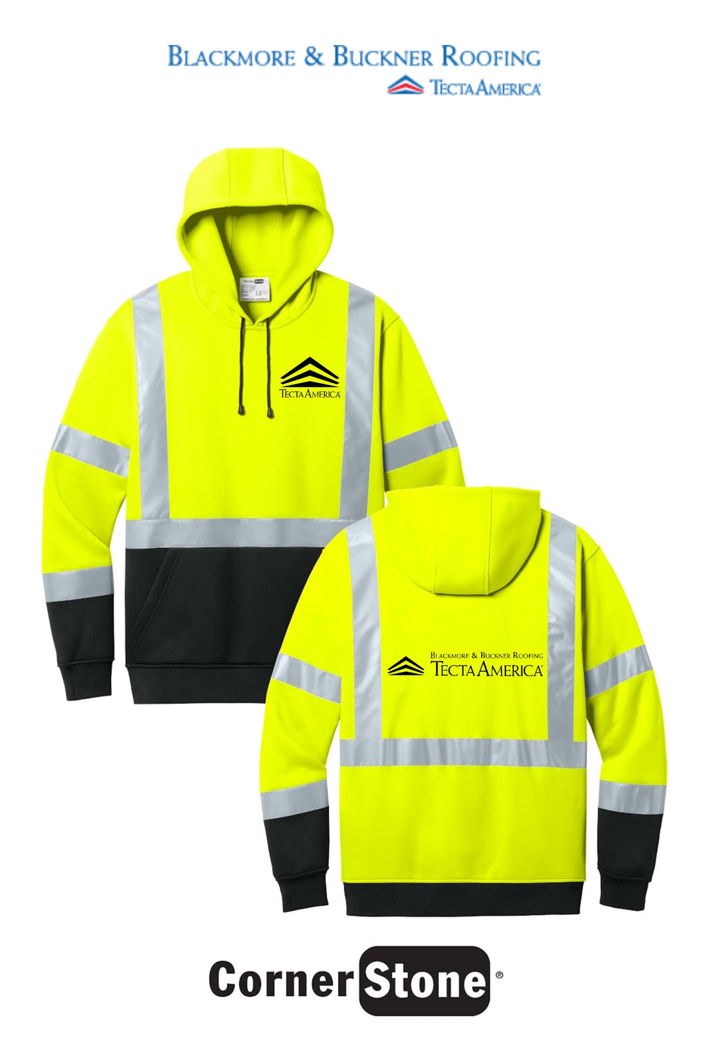 CornerStone® ANSI 107 Class 3 Heavy-Duty Fleece Pullover Hoodie - Blackmore & Buckner