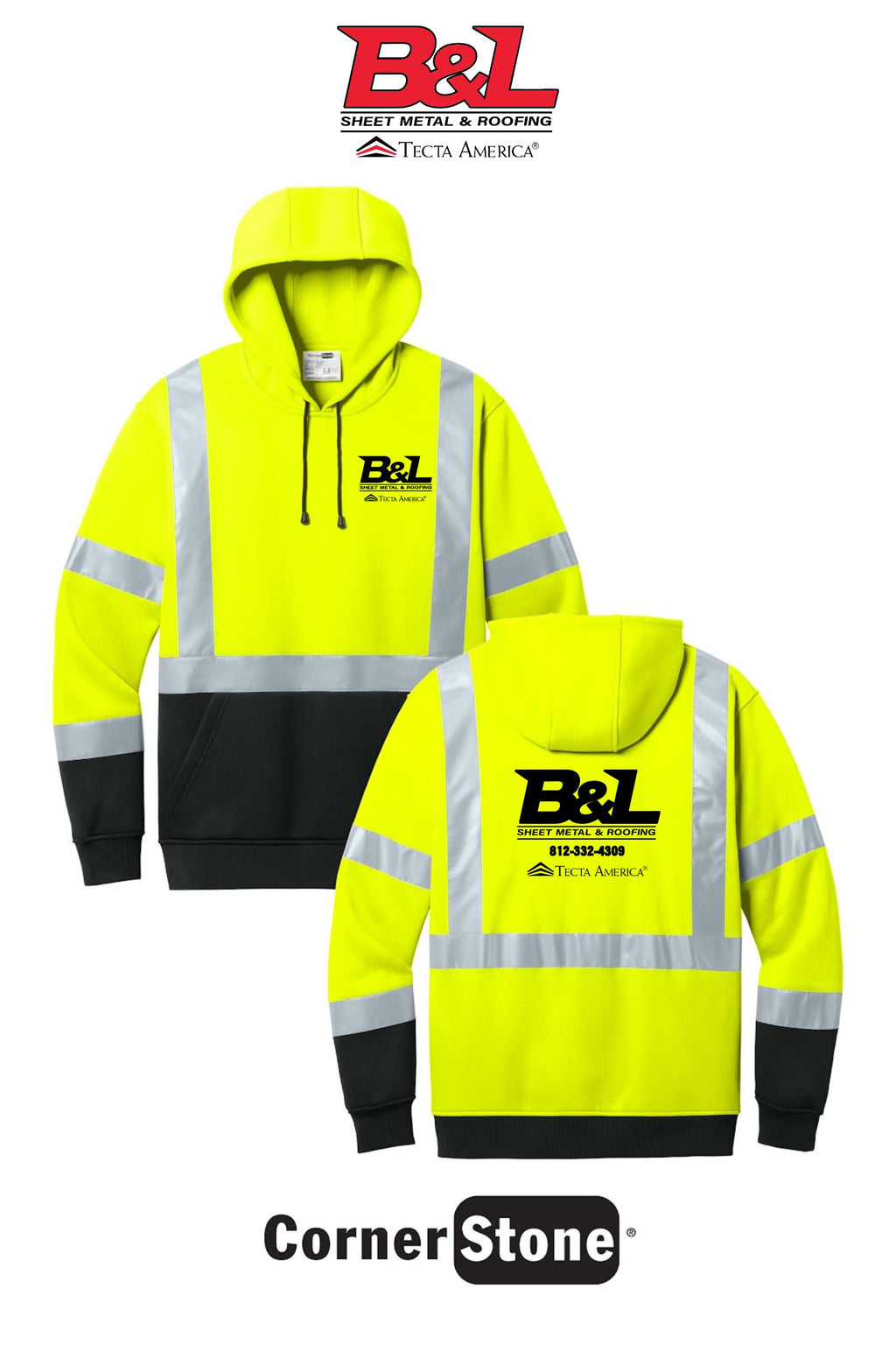 CornerStone® ANSI 107 Class 3 Heavy-Duty Fleece Pullover Hoodie - B&L Sheet Metal & Roofing