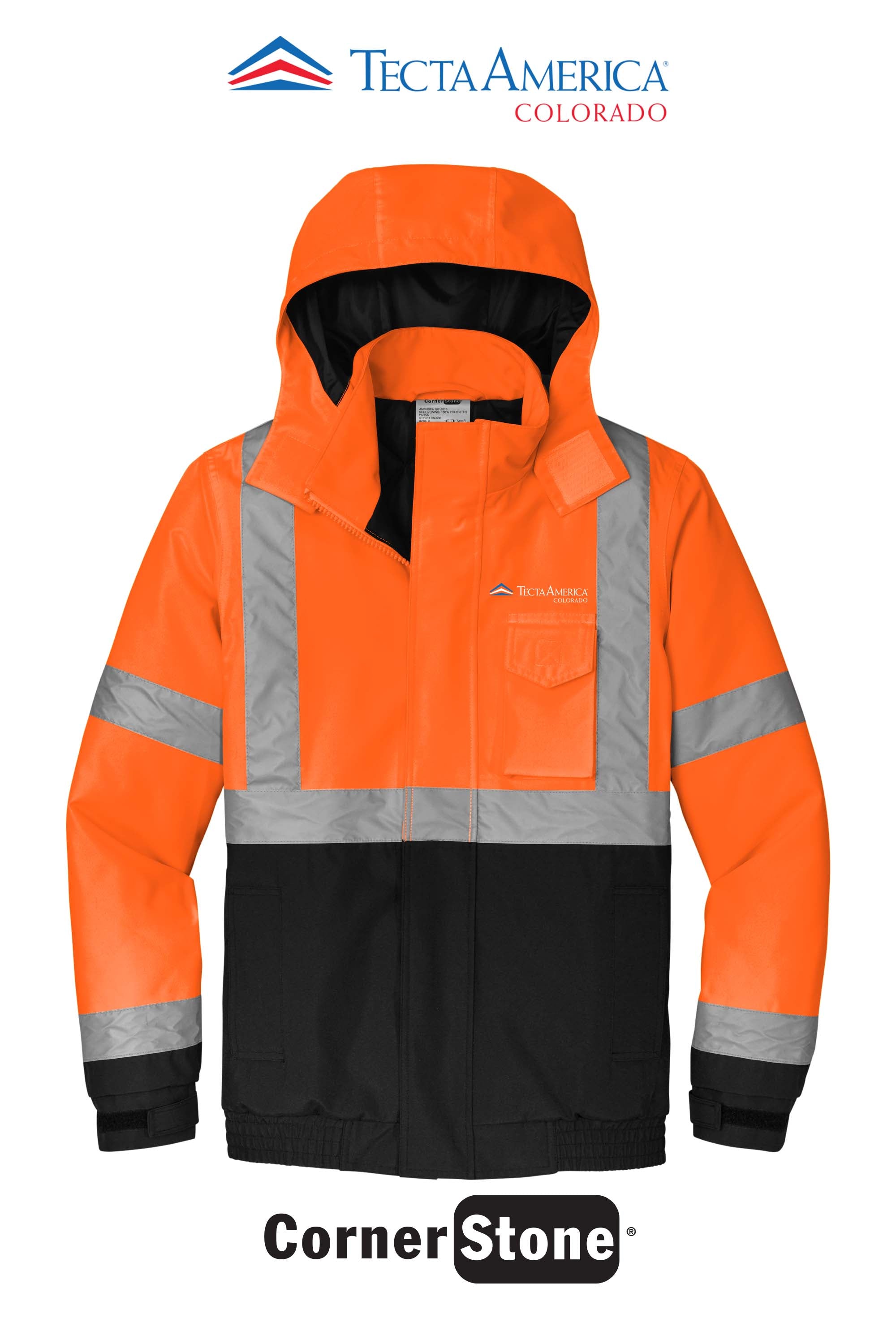CornerStone® ANSI 107 Class 3 Economy Waterproof Insulated Bomber Jacket - Monument Roofing of Colorado