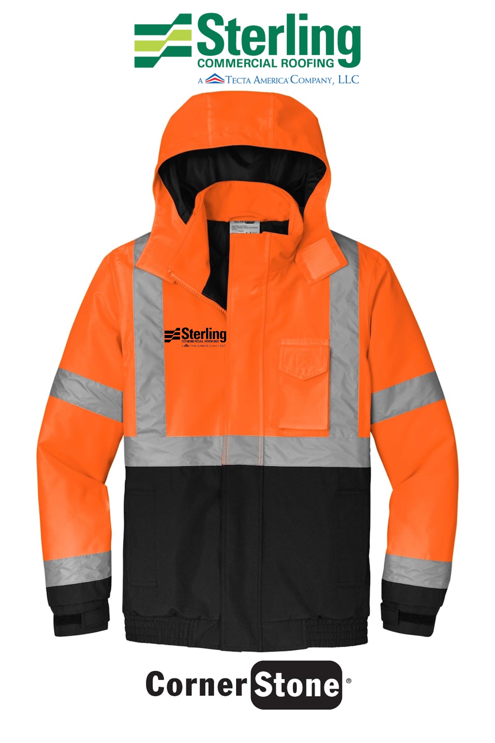 CornerStone® ANSI 107 Class 3 Economy Waterproof Insulated Bomber Jacket - Sterling, A Tecta American Company LLC