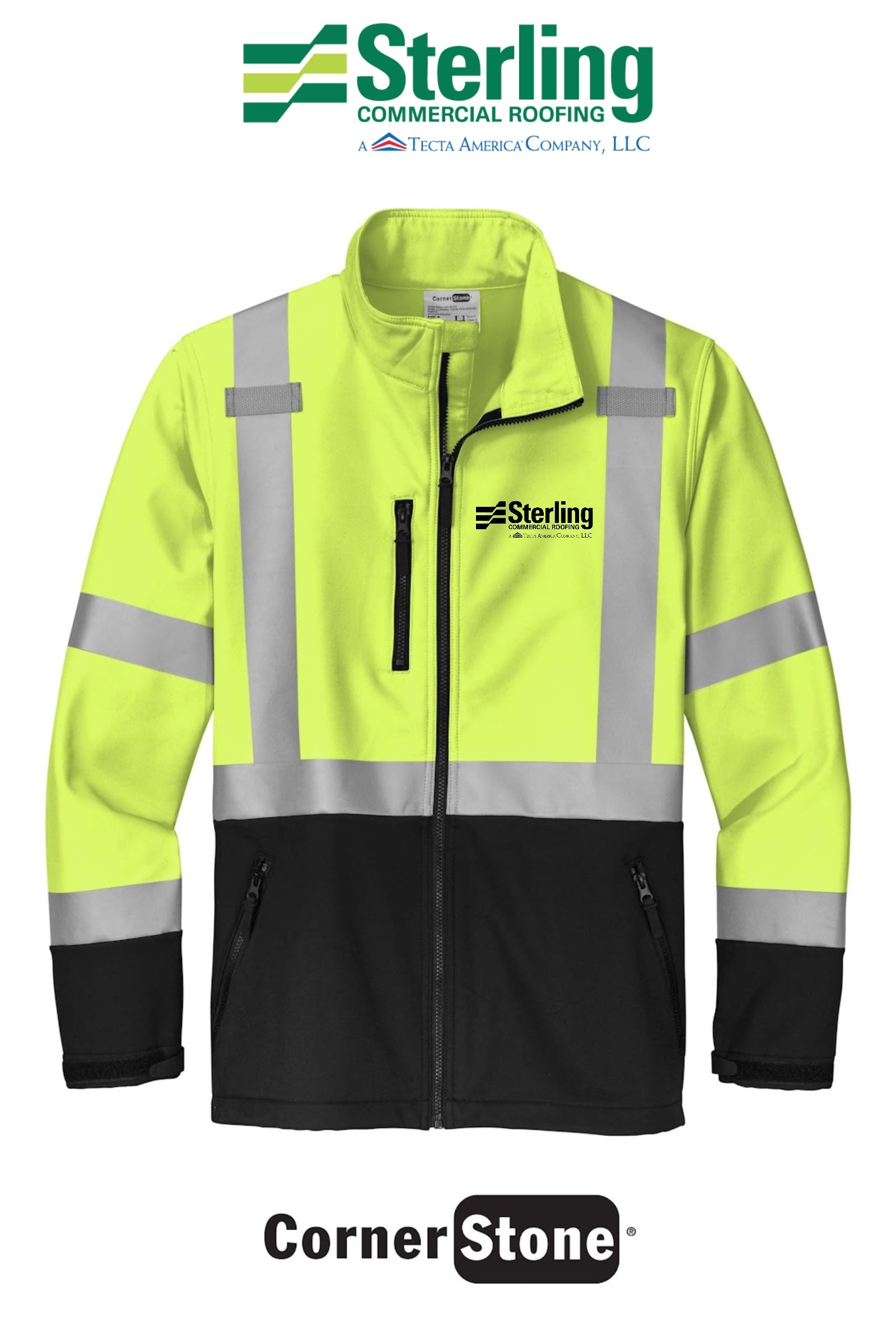 CornerStone® ANSI 107 Class 3 Soft Shell Jacket - Sterling, A Tecta American Company LLC