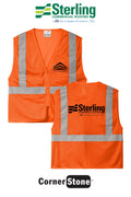 CornerStone® ANSI 107 Class 2 Economy Mesh Zippered Vest - Sterling, A Tecta American Company LLC