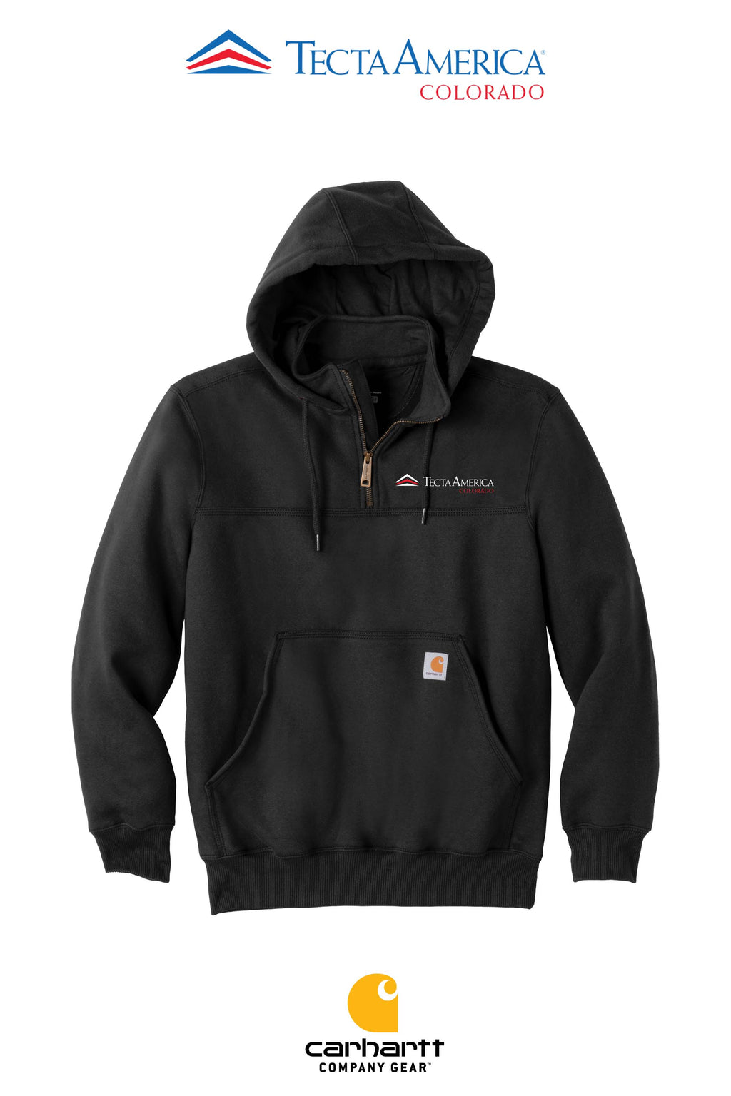 Carhartt® Rain Defender® Paxton Heavyweight Hooded Zip Mock Sweatshirt - Monument Roofing of Colorado