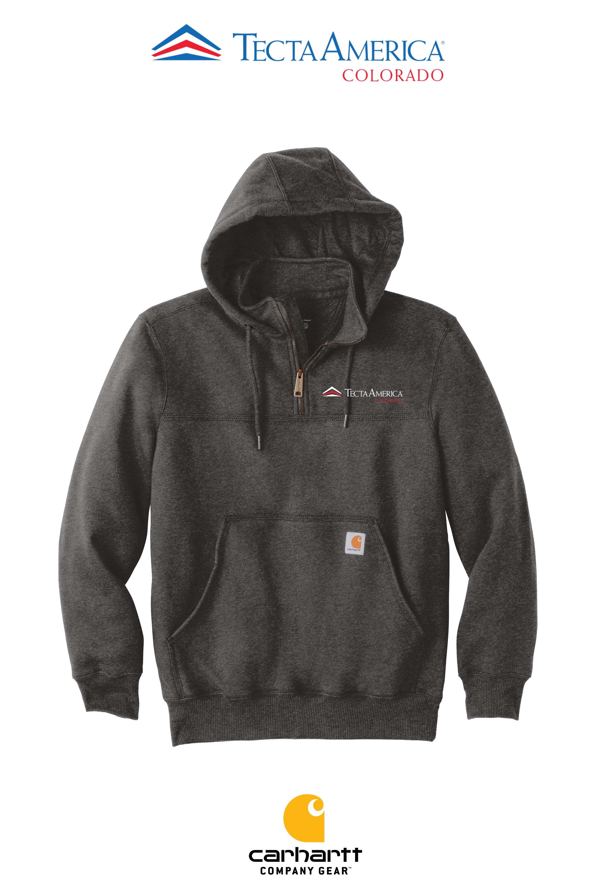 Carhartt® Rain Defender® Paxton Heavyweight Hooded Zip Mock Sweatshirt - Monument Roofing of Colorado
