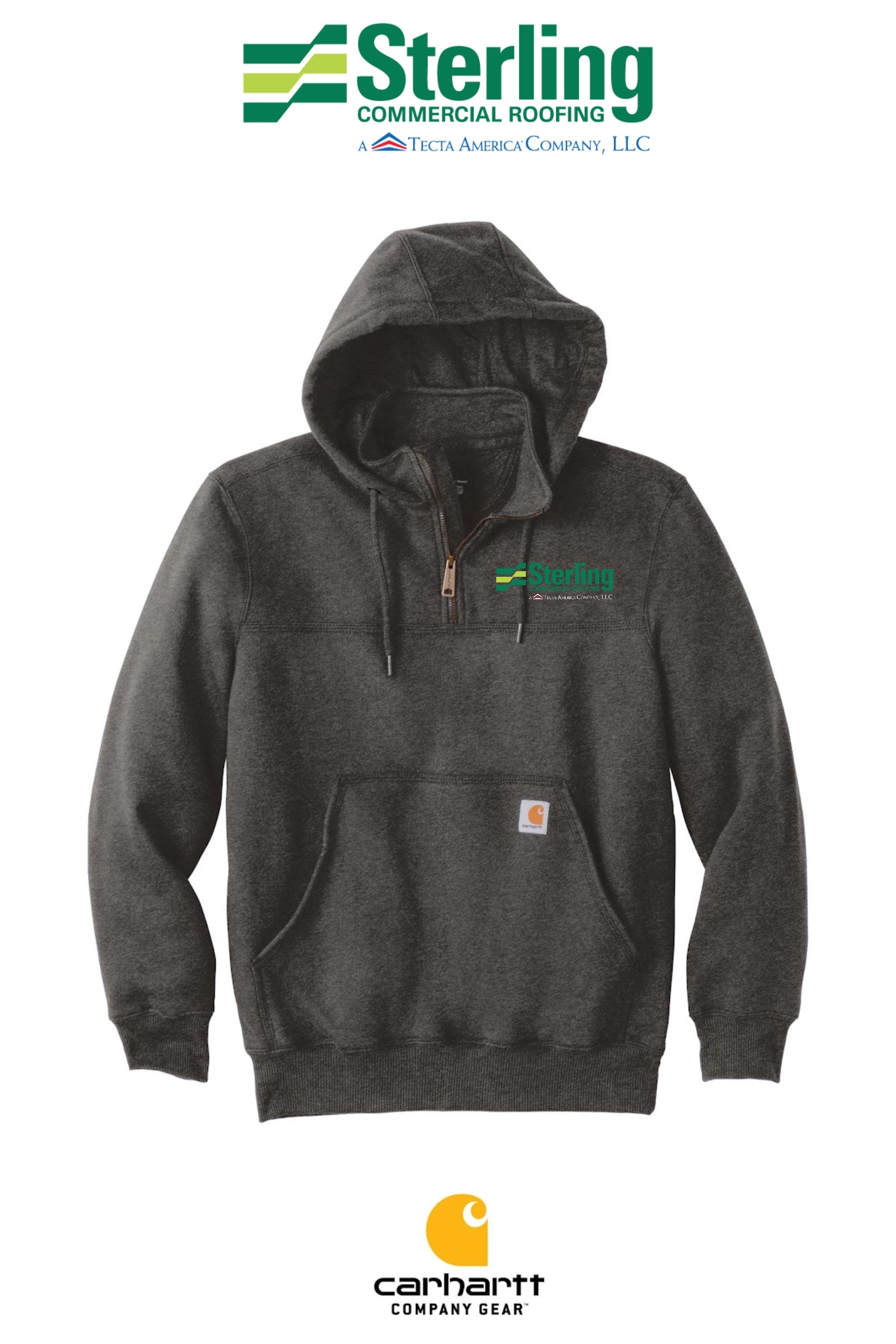 Carhartt® Rain Defender® Paxton Heavyweight Hooded Zip Mock Sweatshirt - Sterling, A Tecta American Company LLC