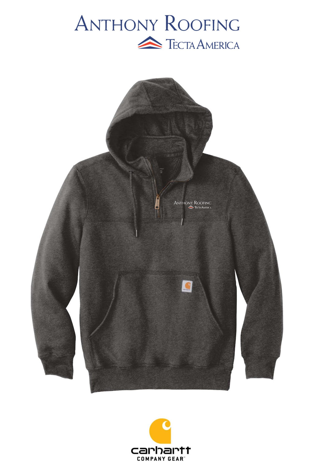 Carhartt® Rain Defender® Paxton Heavyweight Hooded Zip Mock Sweatshirt - Anthony Roofing