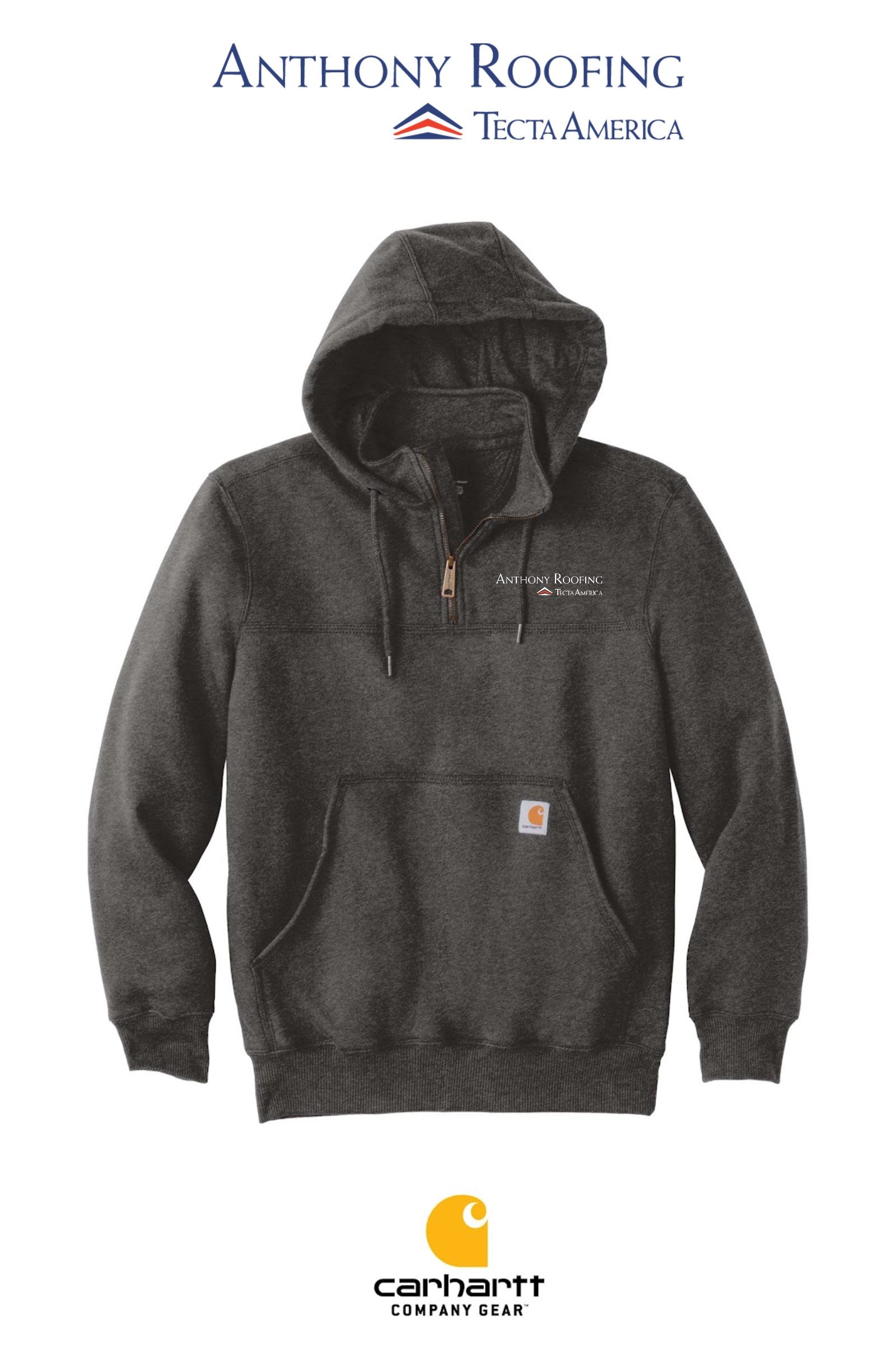 Carhartt® Rain Defender® Paxton Heavyweight Hooded Zip Mock Sweatshirt - Anthony Roofing