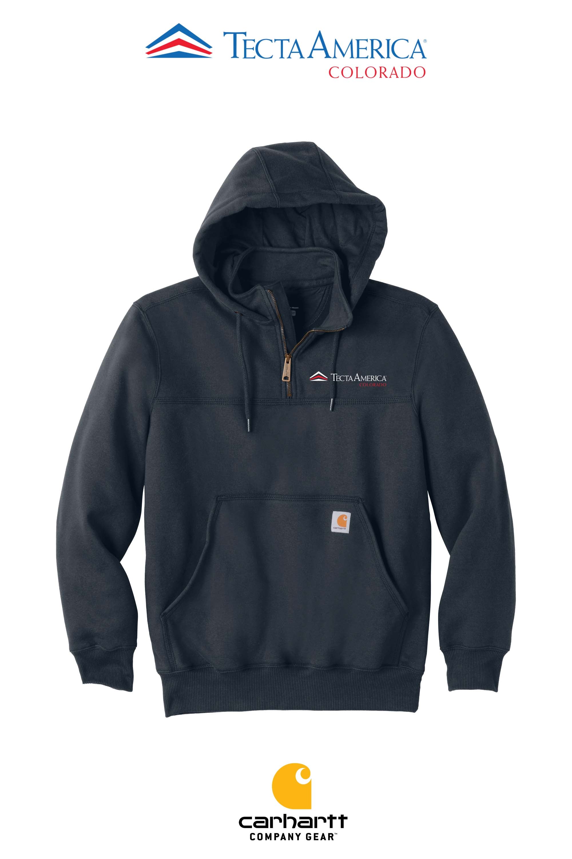 Carhartt® Rain Defender® Paxton Heavyweight Hooded Zip Mock Sweatshirt - Monument Roofing of Colorado