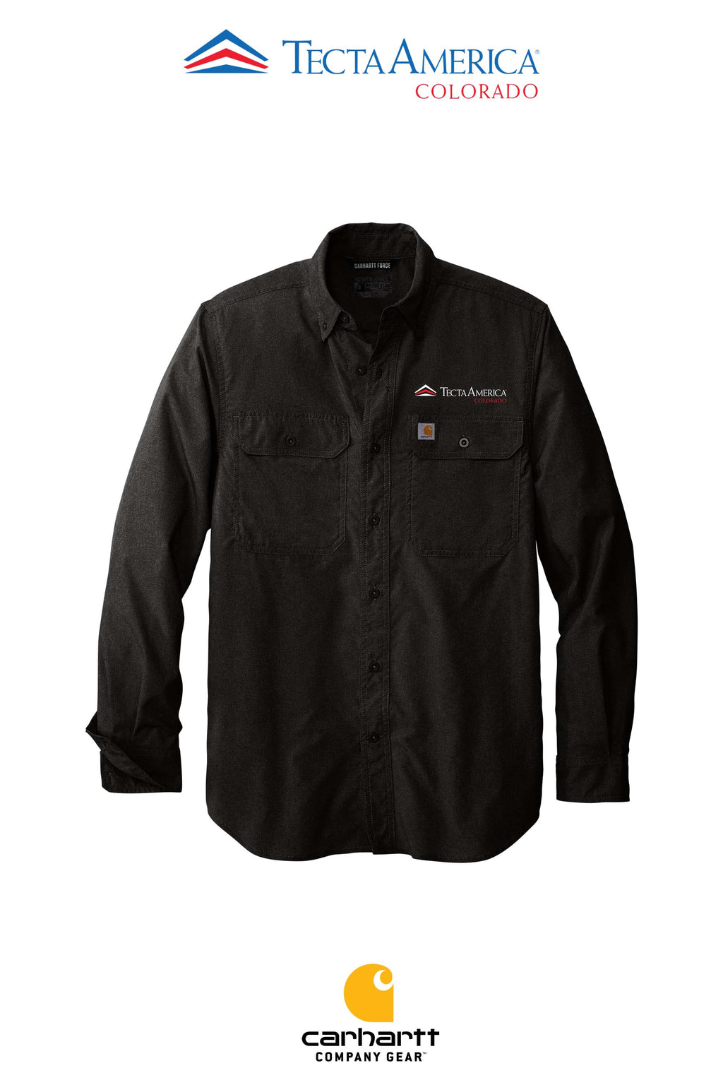Carhartt Force® Solid Long Sleeve Shirt - Monument Roofing of Colorado