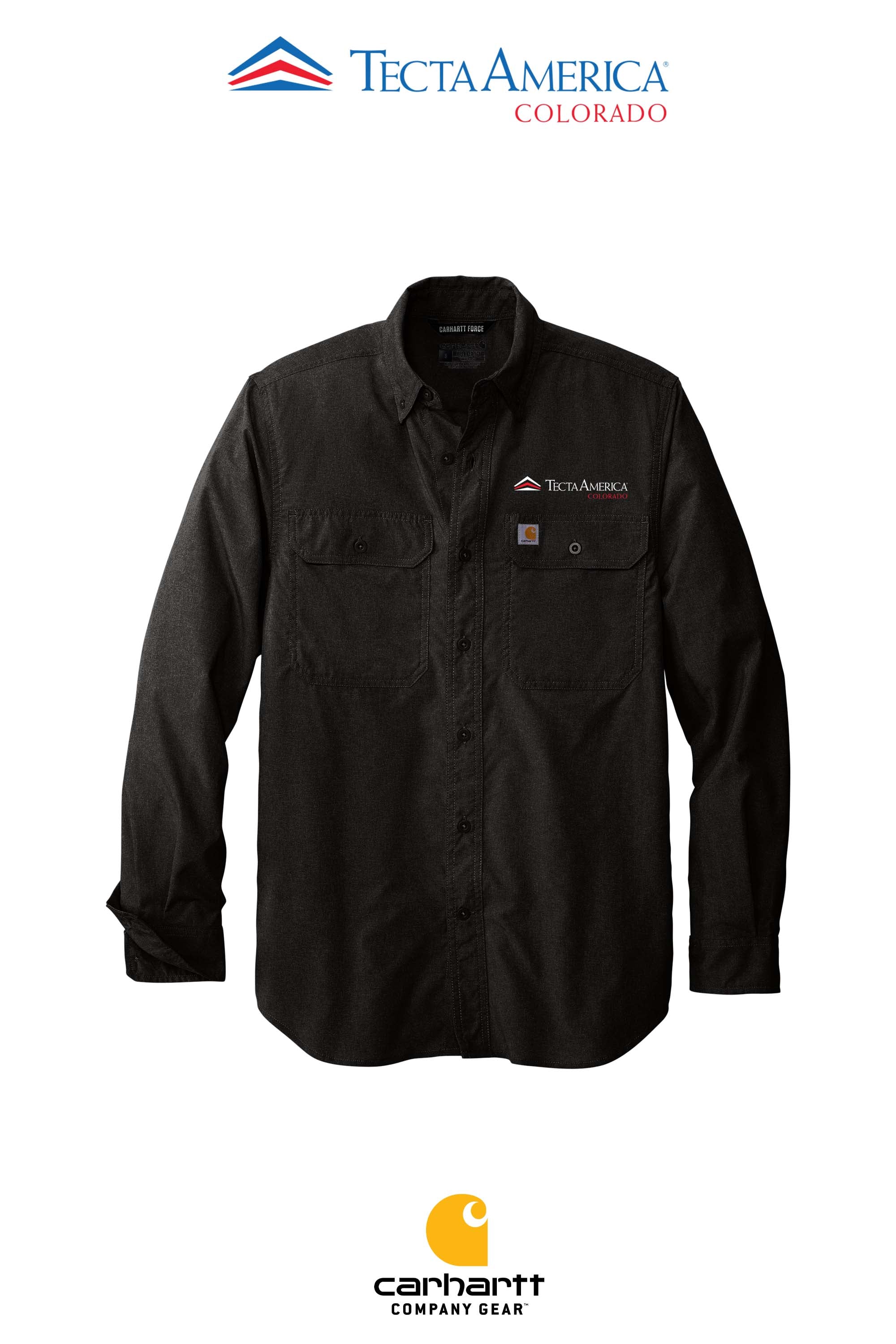 Carhartt Force® Solid Long Sleeve Shirt - Monument Roofing of Colorado
