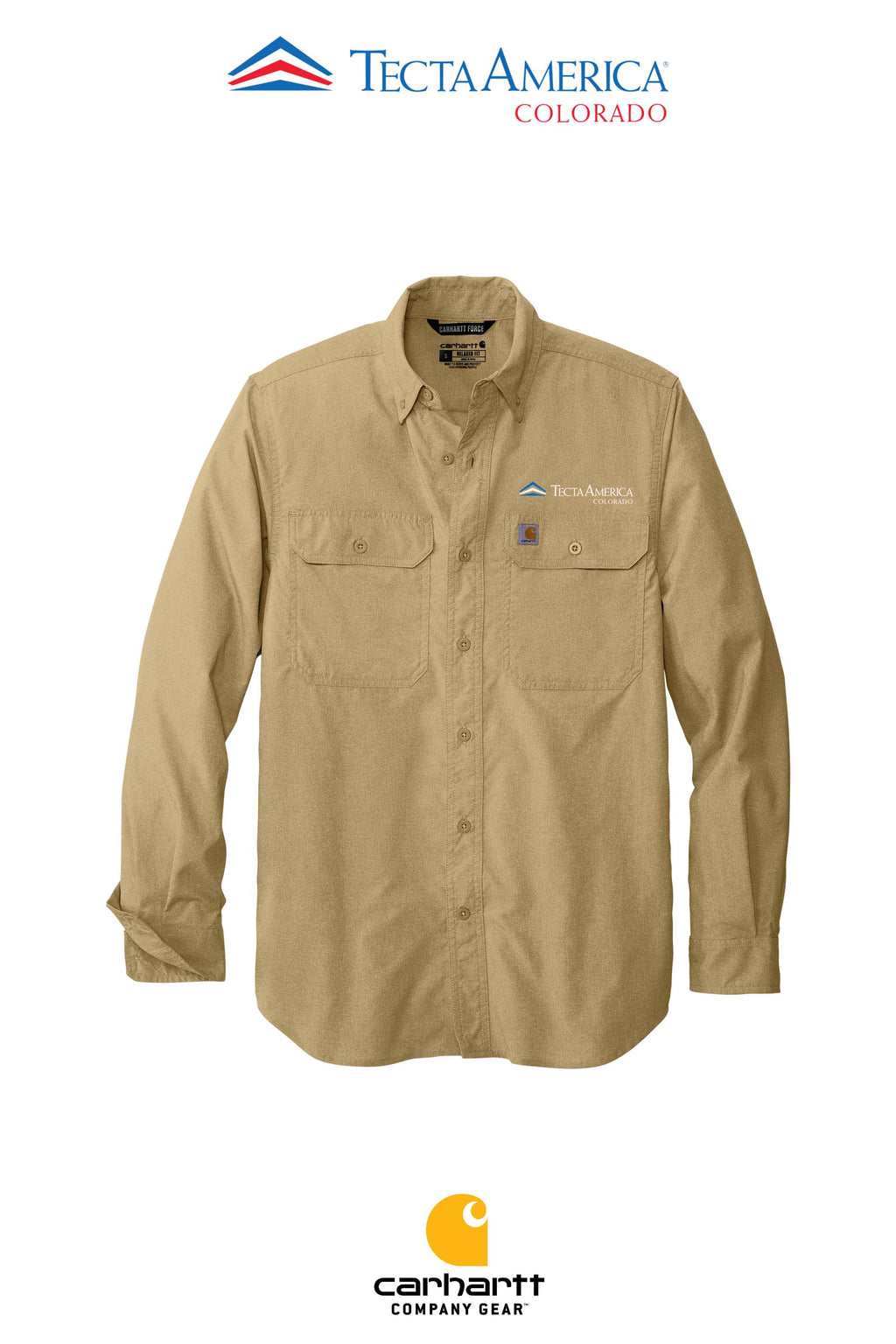 Carhartt Force® Solid Long Sleeve Shirt - Monument Roofing of Colorado
