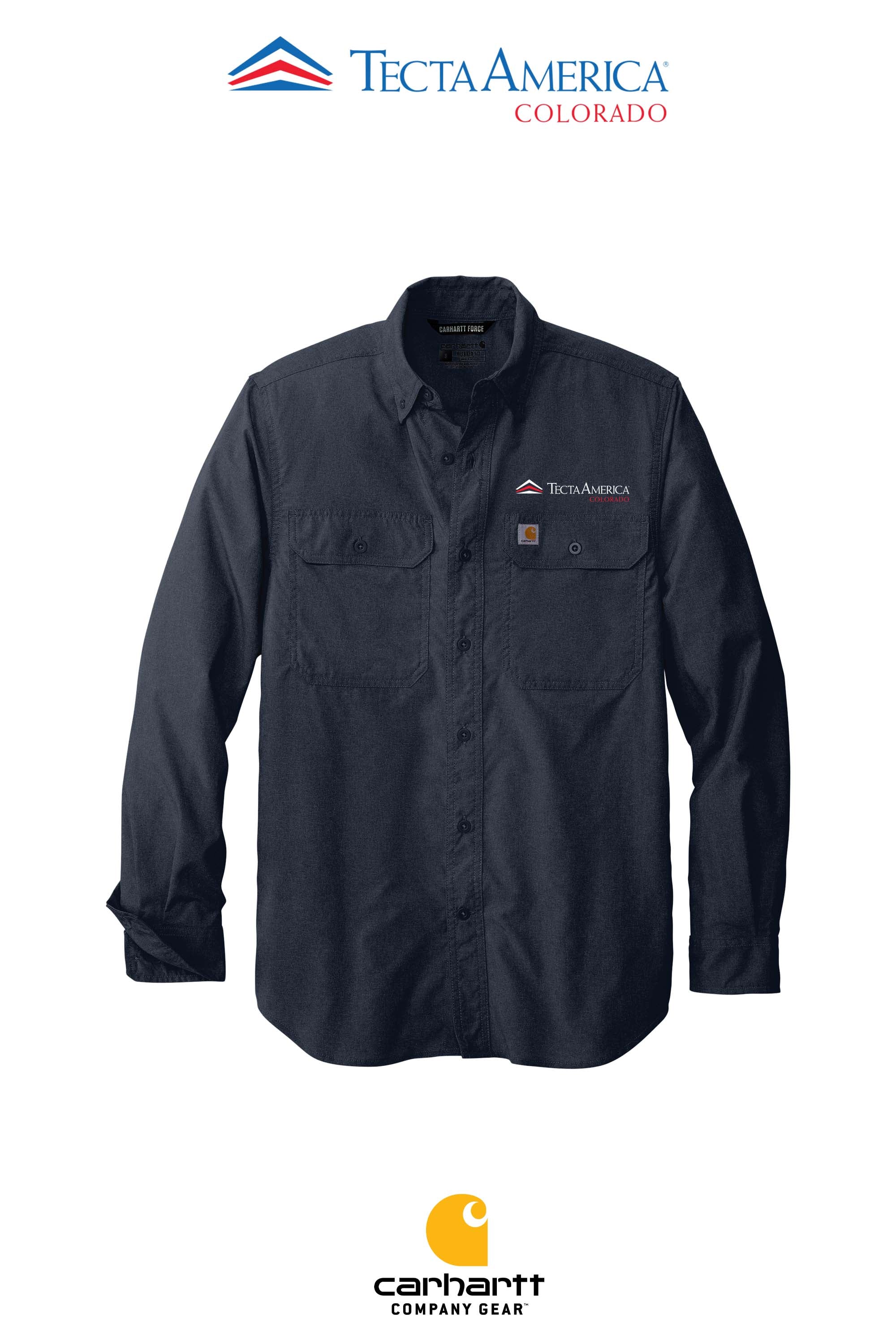 Carhartt Force® Solid Long Sleeve Shirt - Monument Roofing of Colorado