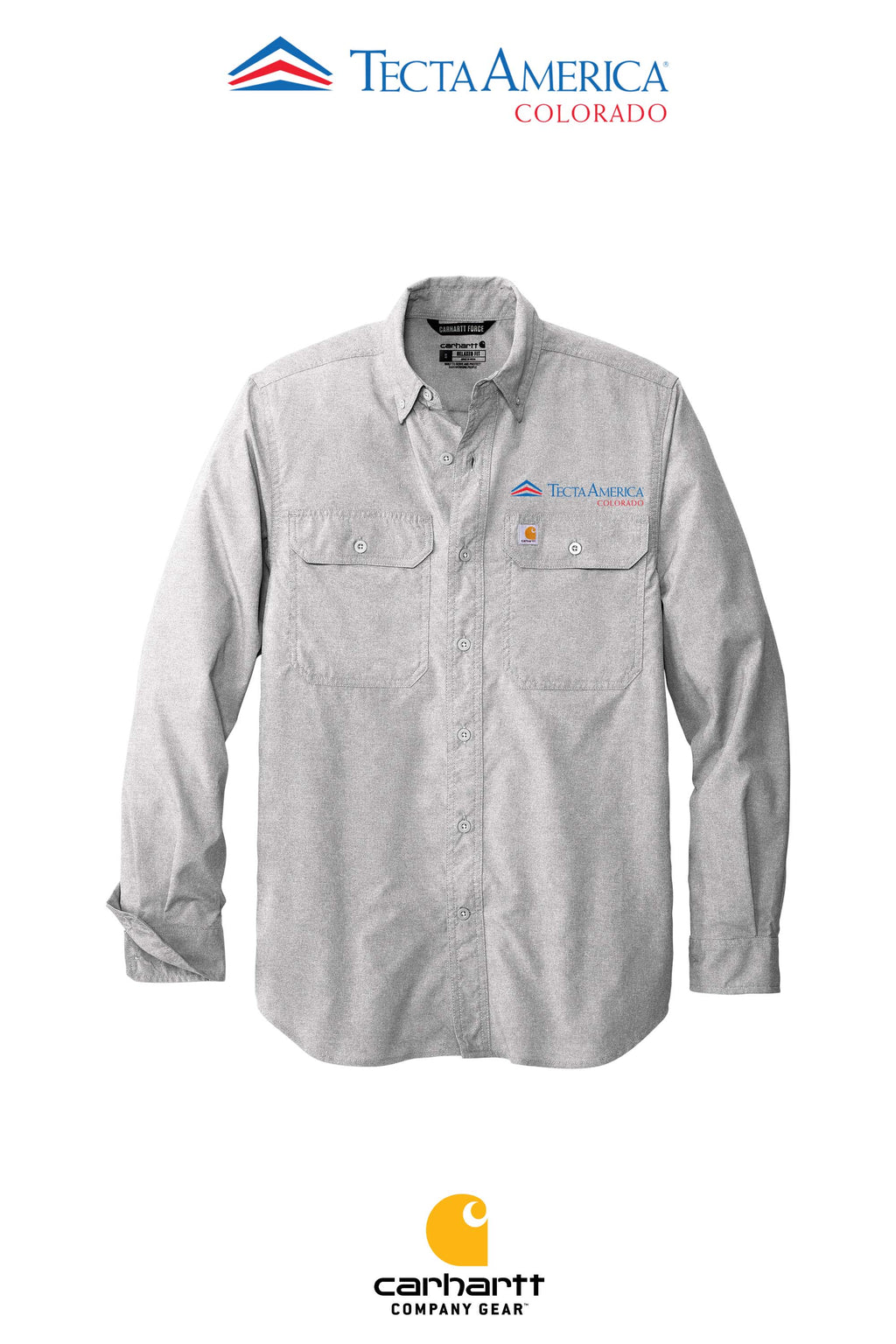 Carhartt Force® Solid Long Sleeve Shirt - Monument Roofing of Colorado