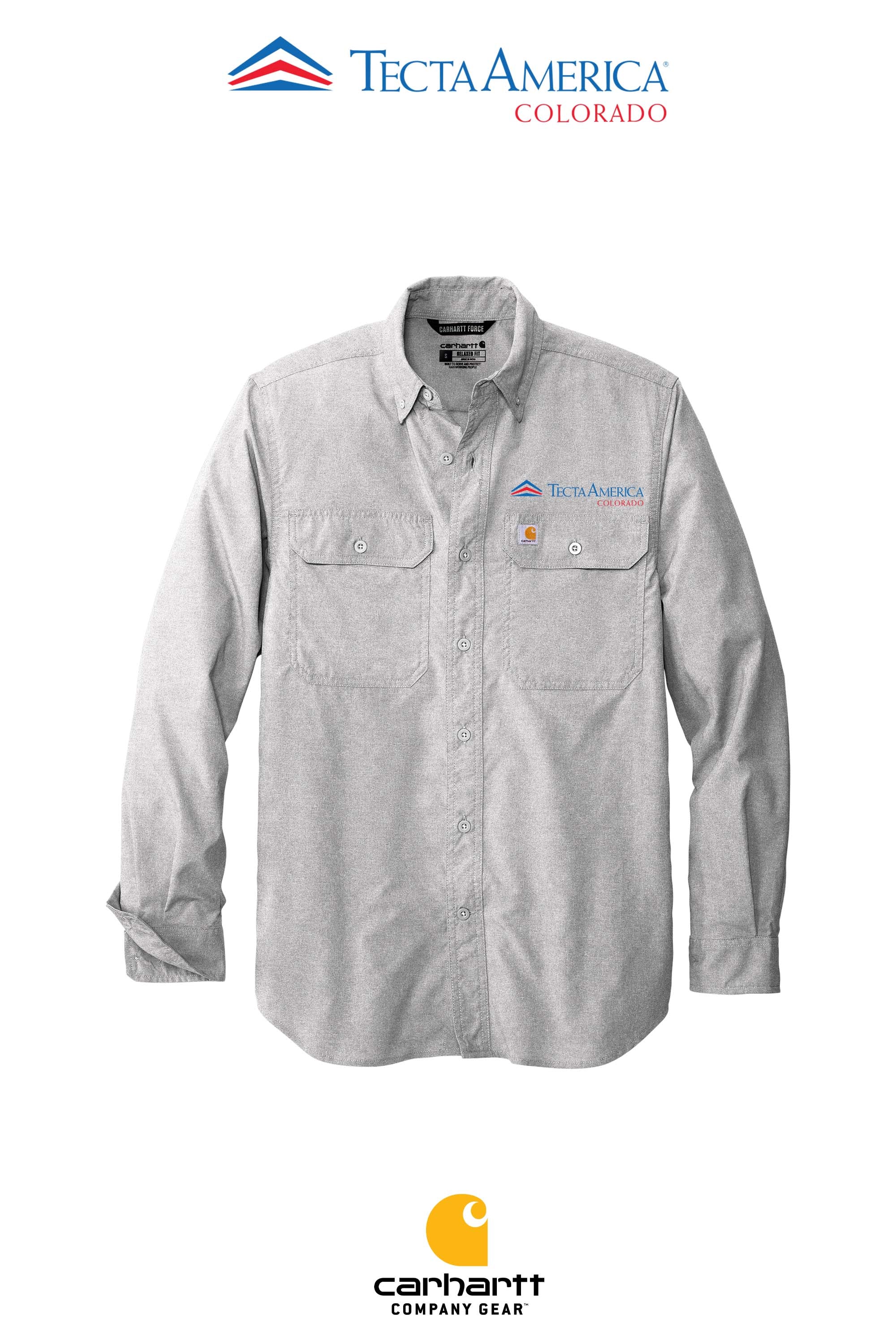 Carhartt Force® Solid Long Sleeve Shirt - Monument Roofing of Colorado