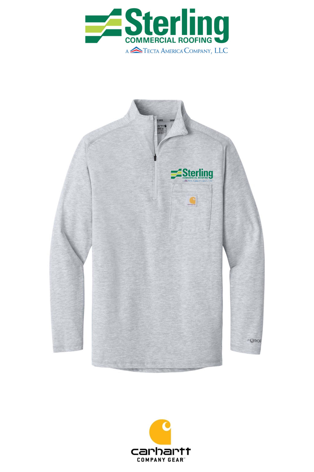 Carhartt Force® 1/4-Zip Long Sleeve T-Shirt - Sterling, A Tecta American Company LLC