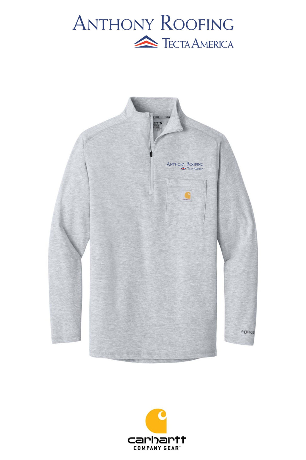 Carhartt Force® 1/4-Zip Long Sleeve T-Shirt - Anthony Roofing